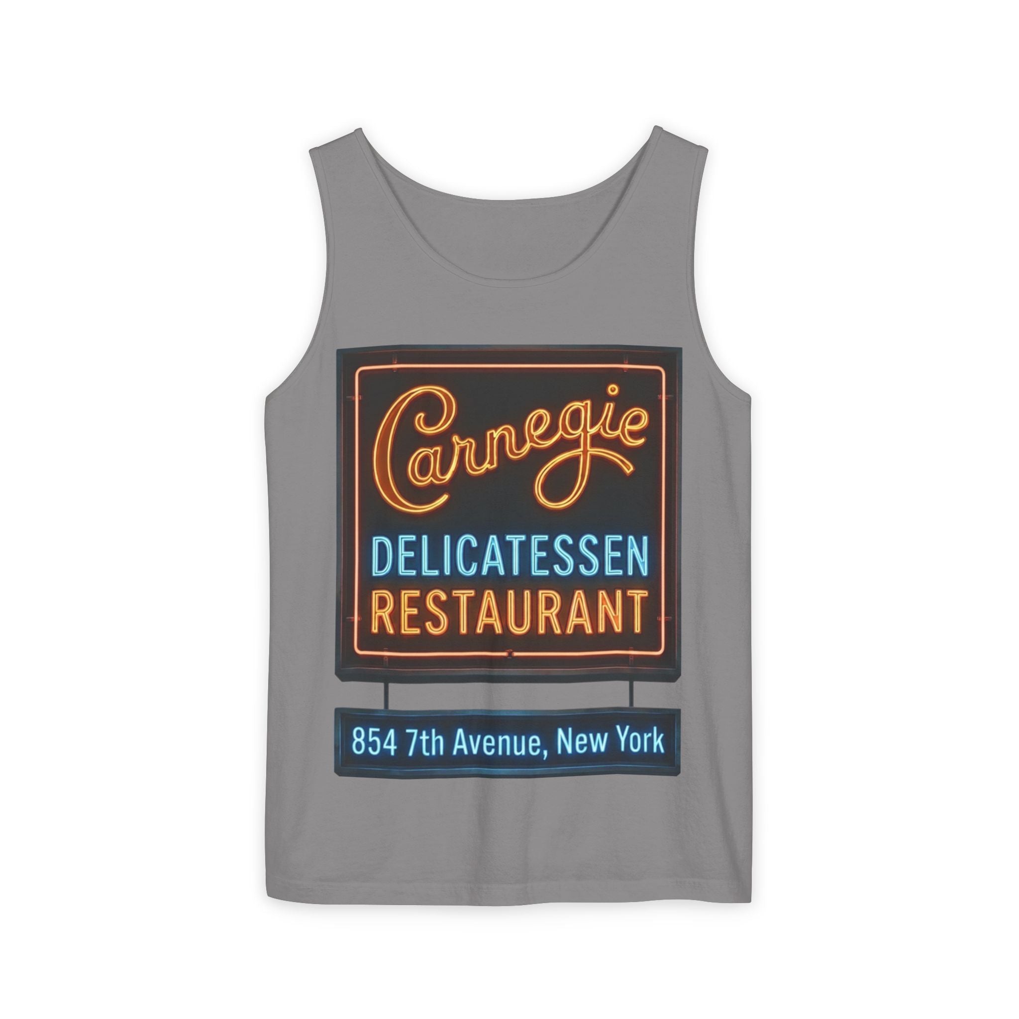 Vintage Carnegie Deli Tank Top — Retro Neon Sign