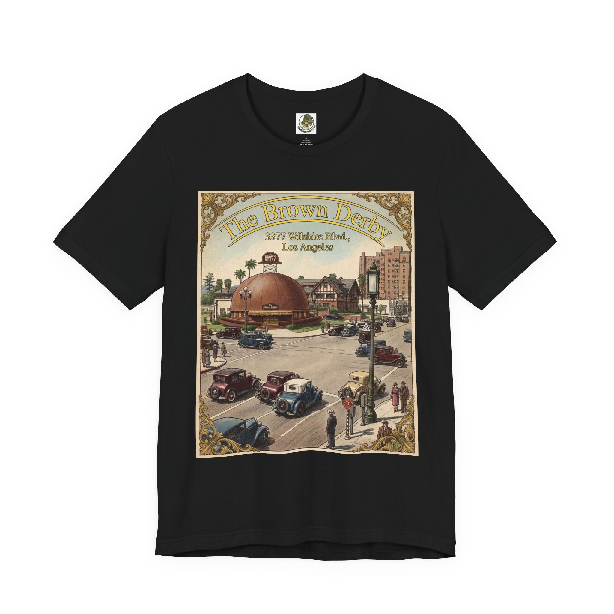 Vintage Brown Derby Restaurant Tee — Retro Restaurant Poster