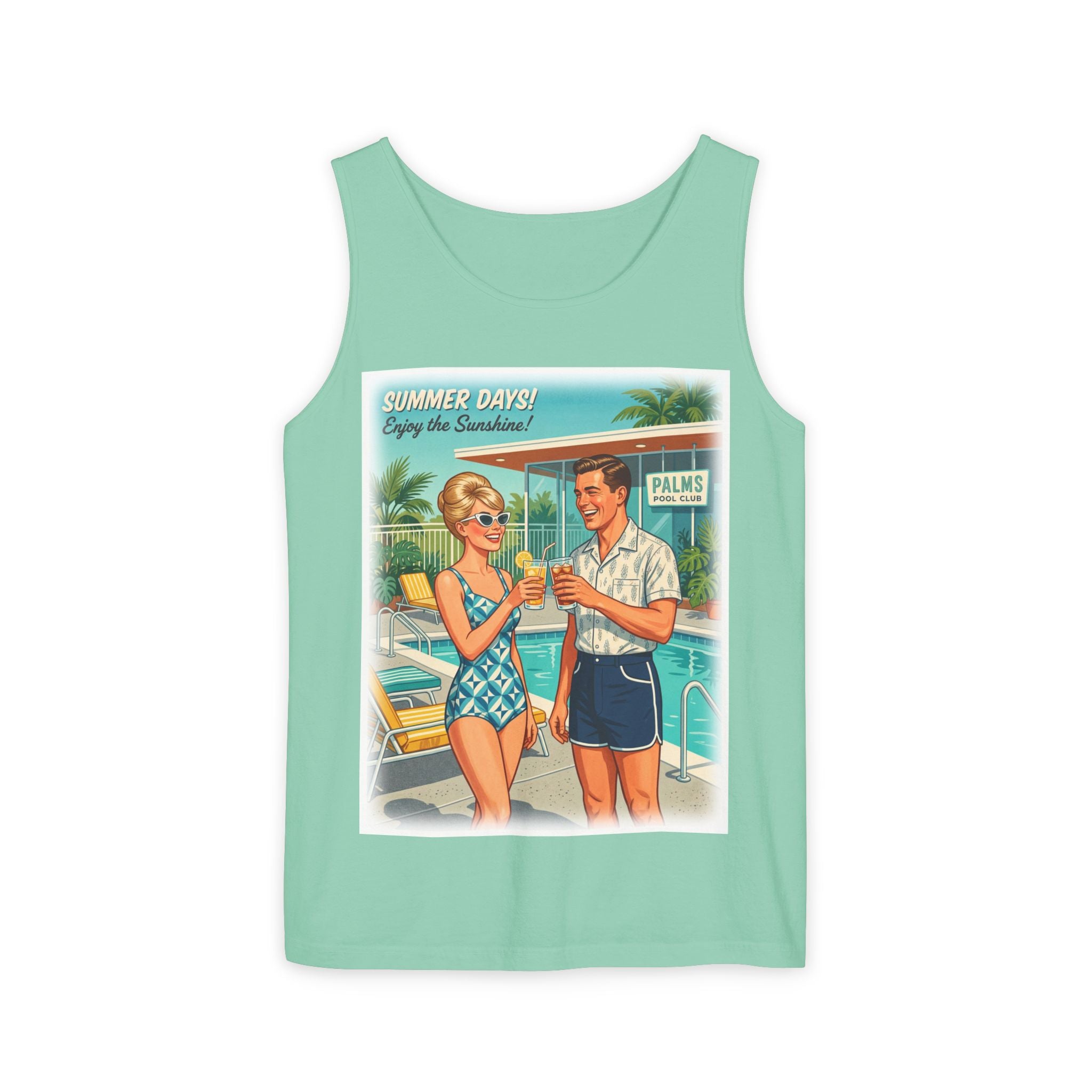 Unisex Retro 'Summer Days' Pool Party Cotton Tank Top
