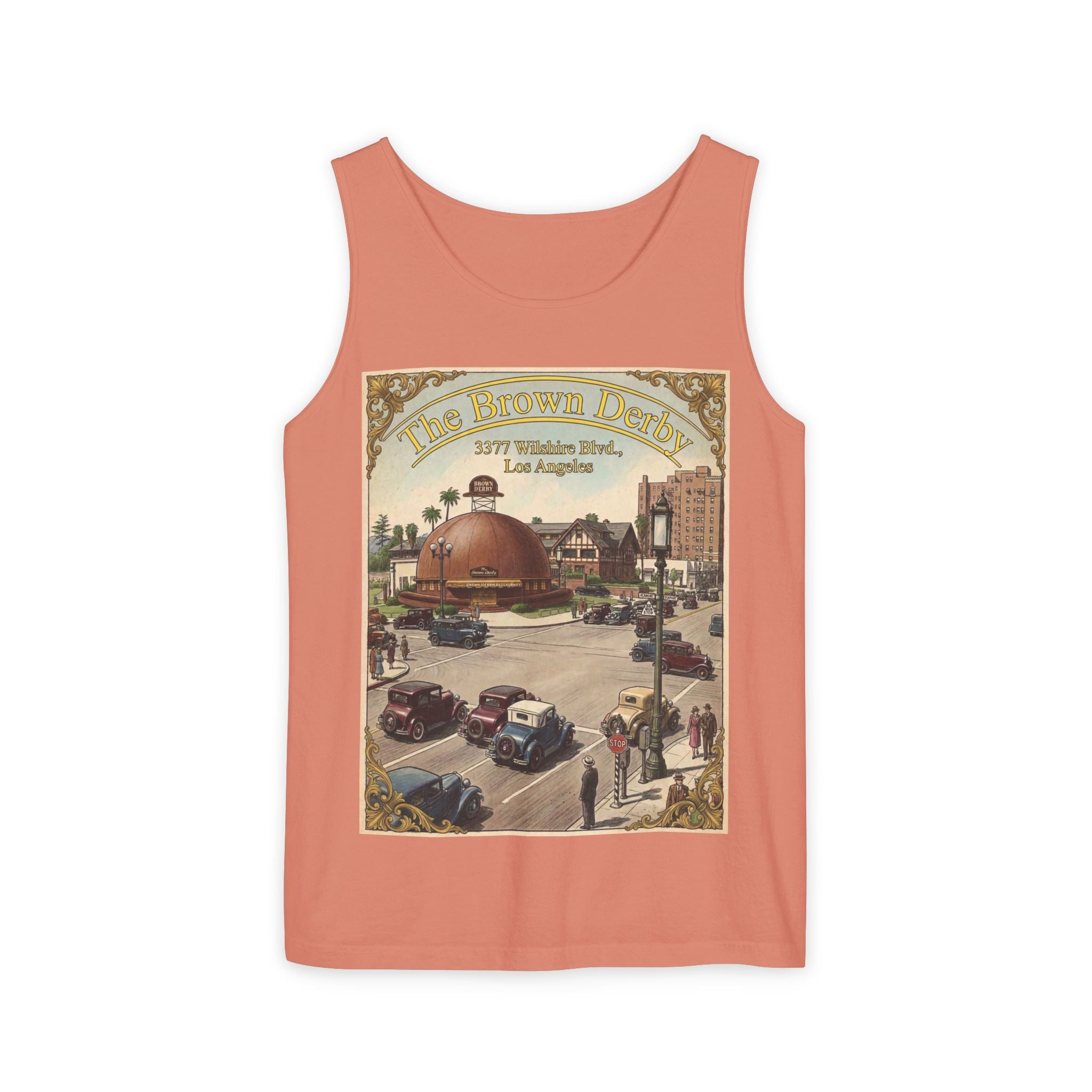 Vintage Brown Derby Los Angeles Tank Top – Retro Travel Poster
