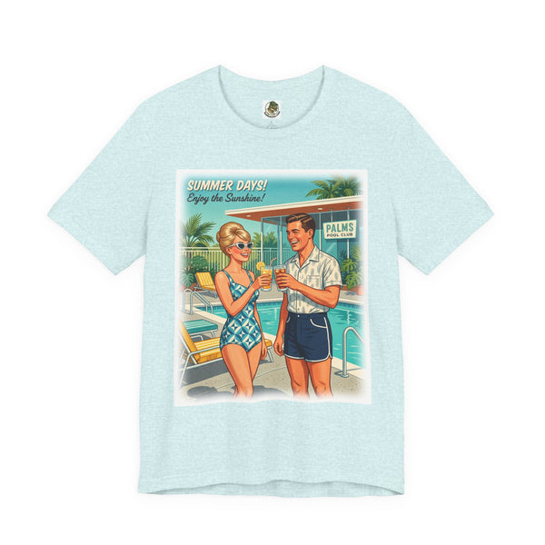Unisex Retro 'Summer Days' Pool Party Cotton T-Shirt