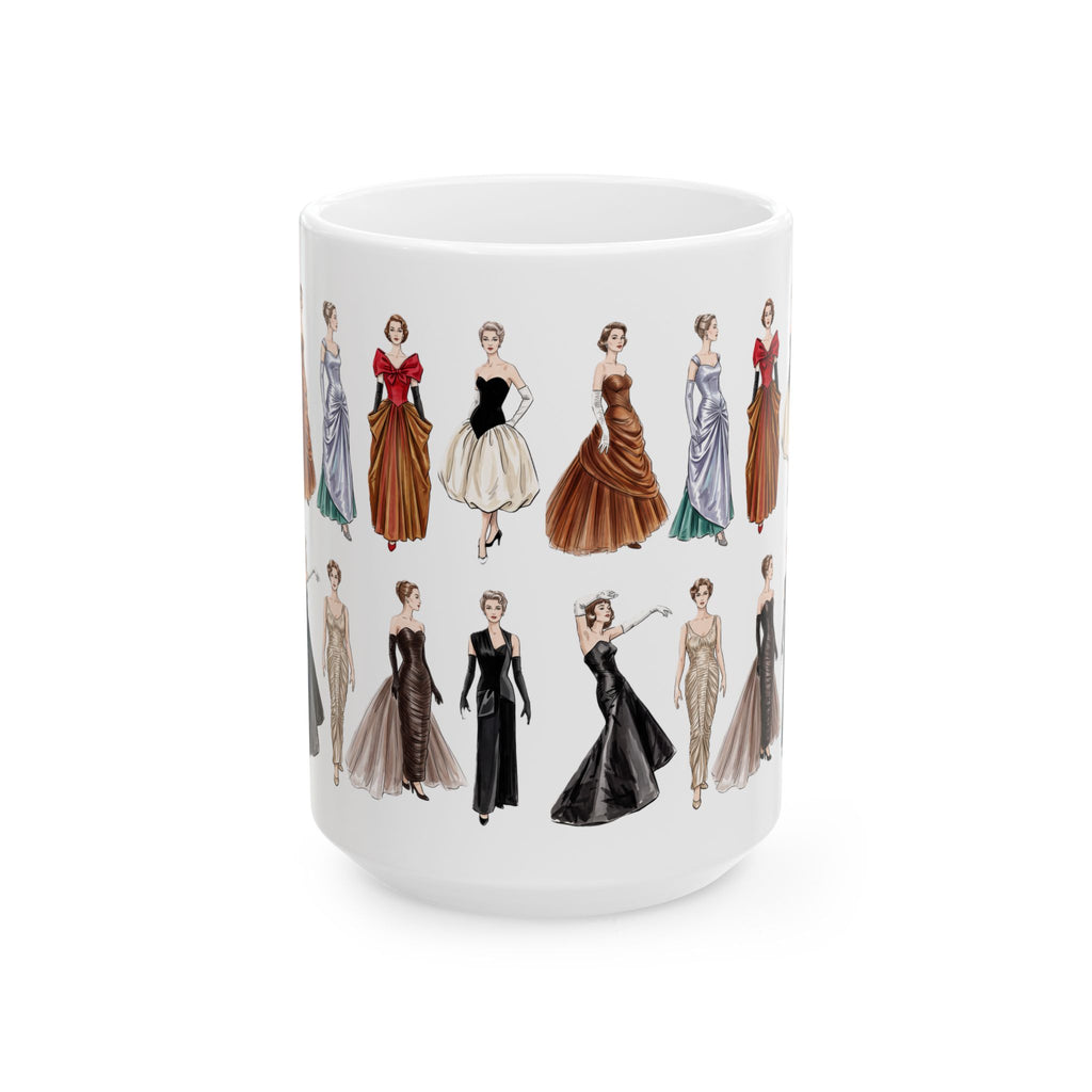 Vintage Ladies Fashion 'Charles James' Graphic Ceramic Mug (15oz)