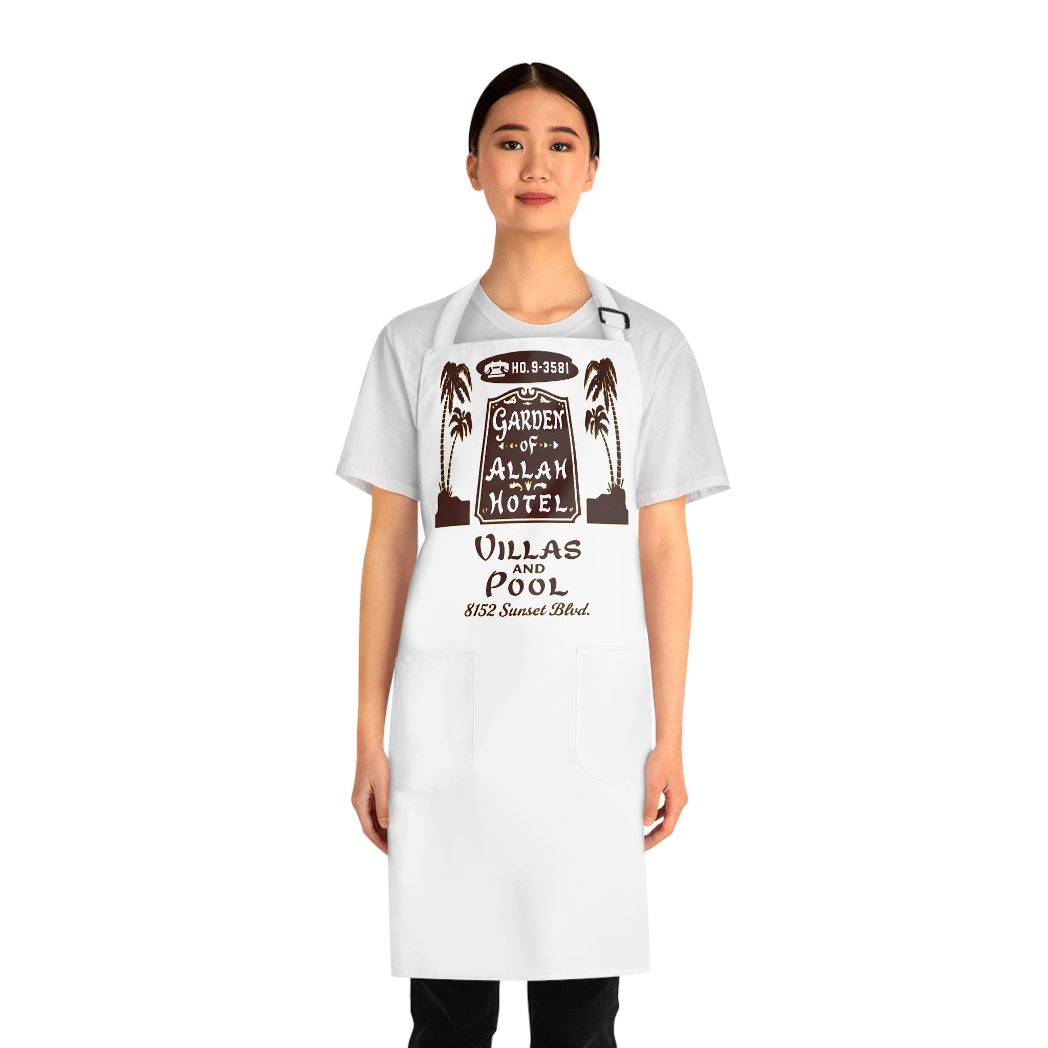 Vintage Garden of Allah Hotel Graphic Apron