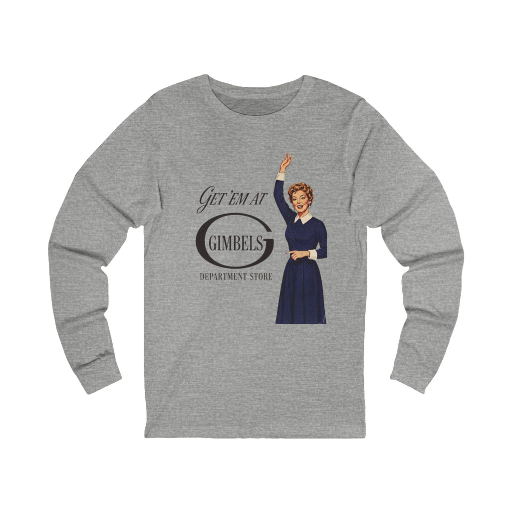 Retro Vintage 'Get ’Em At Gimbels' Long Sleeve Tee