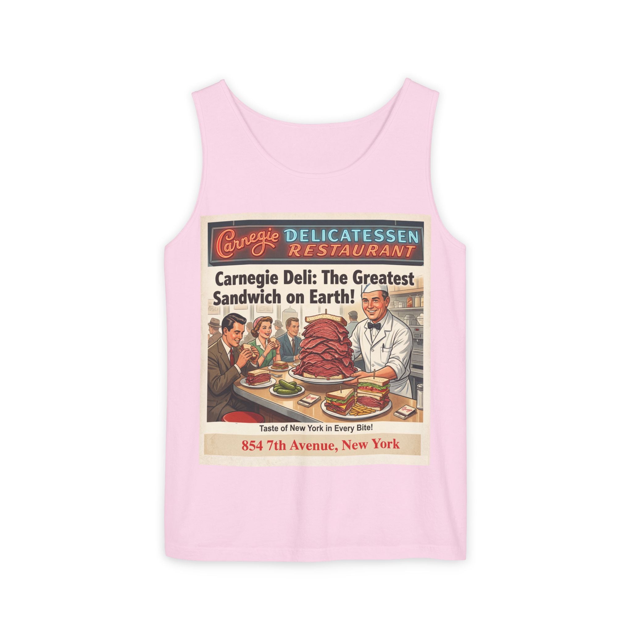 Vintage Carnegie Deli Tank Top -- Retro Advertisement Design