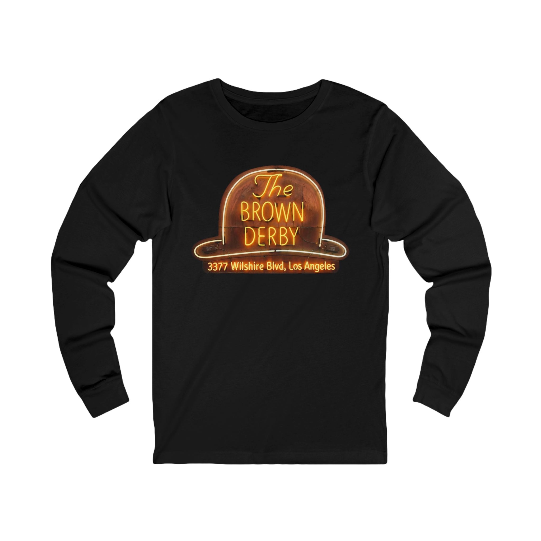 Vintage Brown Derby Sign Long Sleeve Tee -- Retro Neon Sign