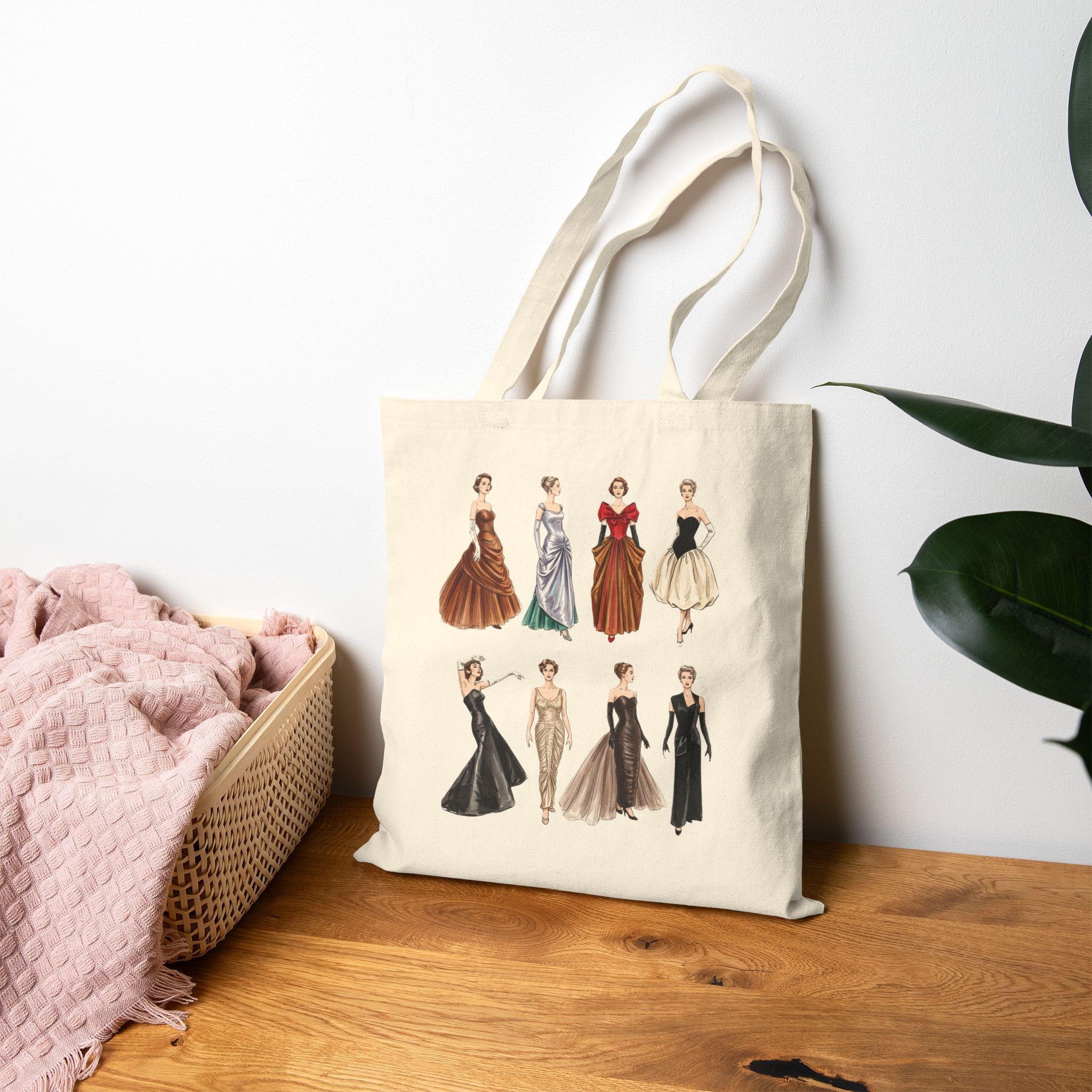 Vintage Ladies Fashion 'Charles James' Cotton Tote Bag
