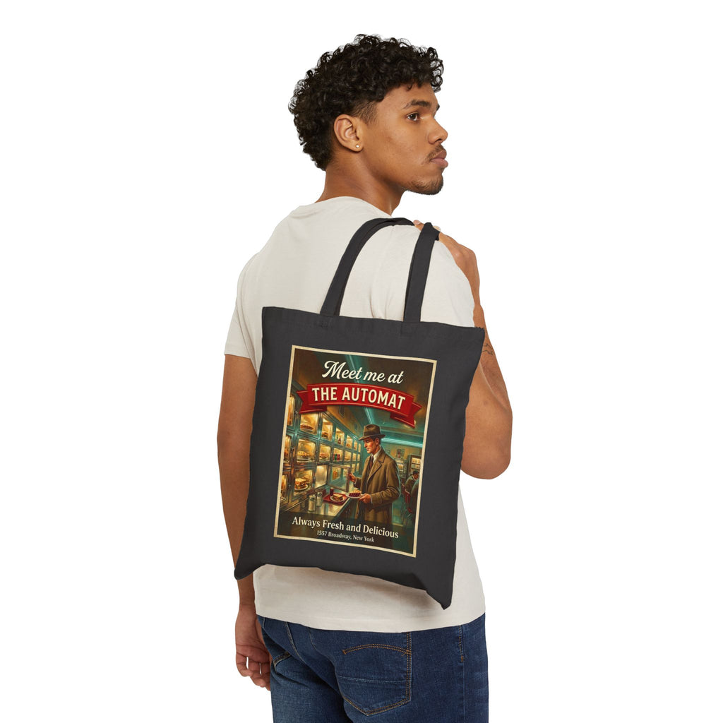 Retro "Meet Me at The Automat" Canvas Grocery & Market Tote
