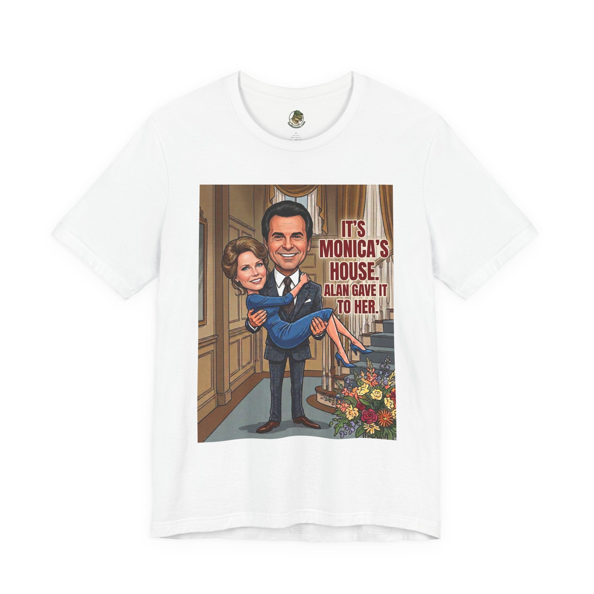 Vintage "It's Monica's House" Retro Caricature Cotton T-Shirt