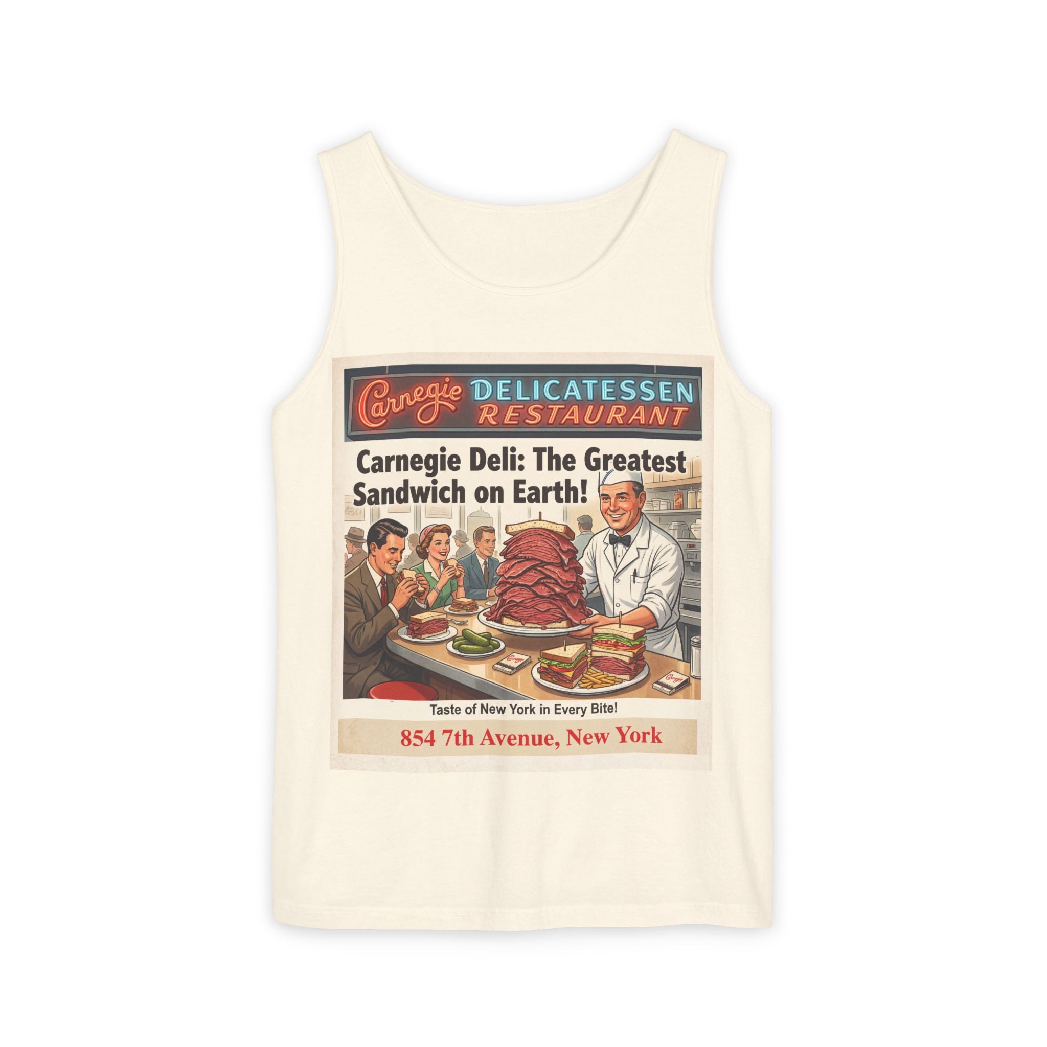 Vintage Carnegie Deli Tank Top -- Retro Advertisement Design