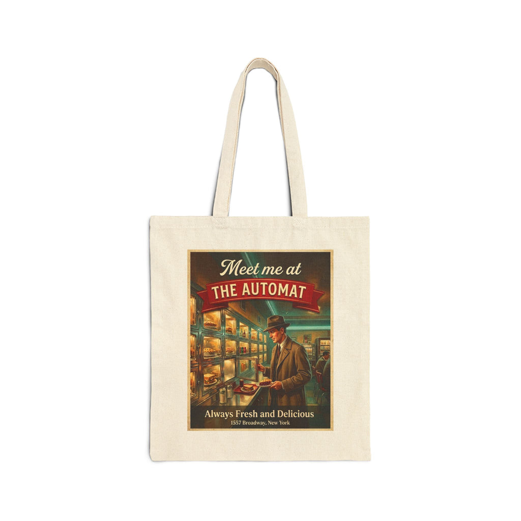 Retro "Meet Me at The Automat" Canvas Grocery & Market Tote
