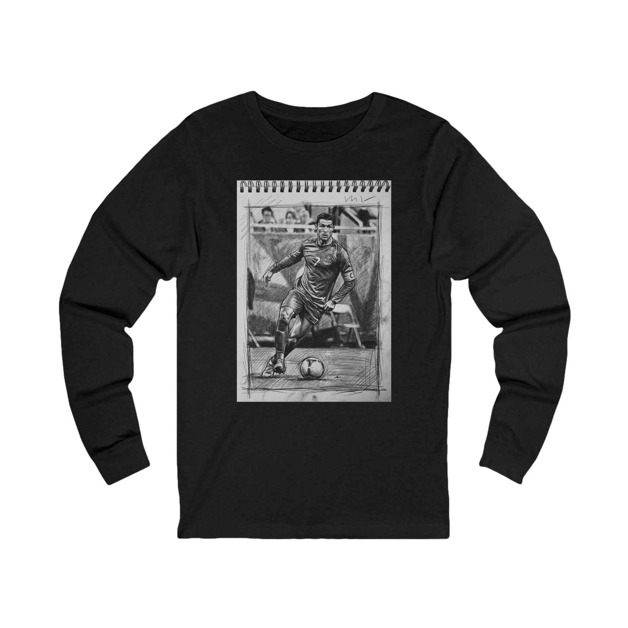Unisex "CR7" Sketchbook Long Sleeve Cotton T-Shirt