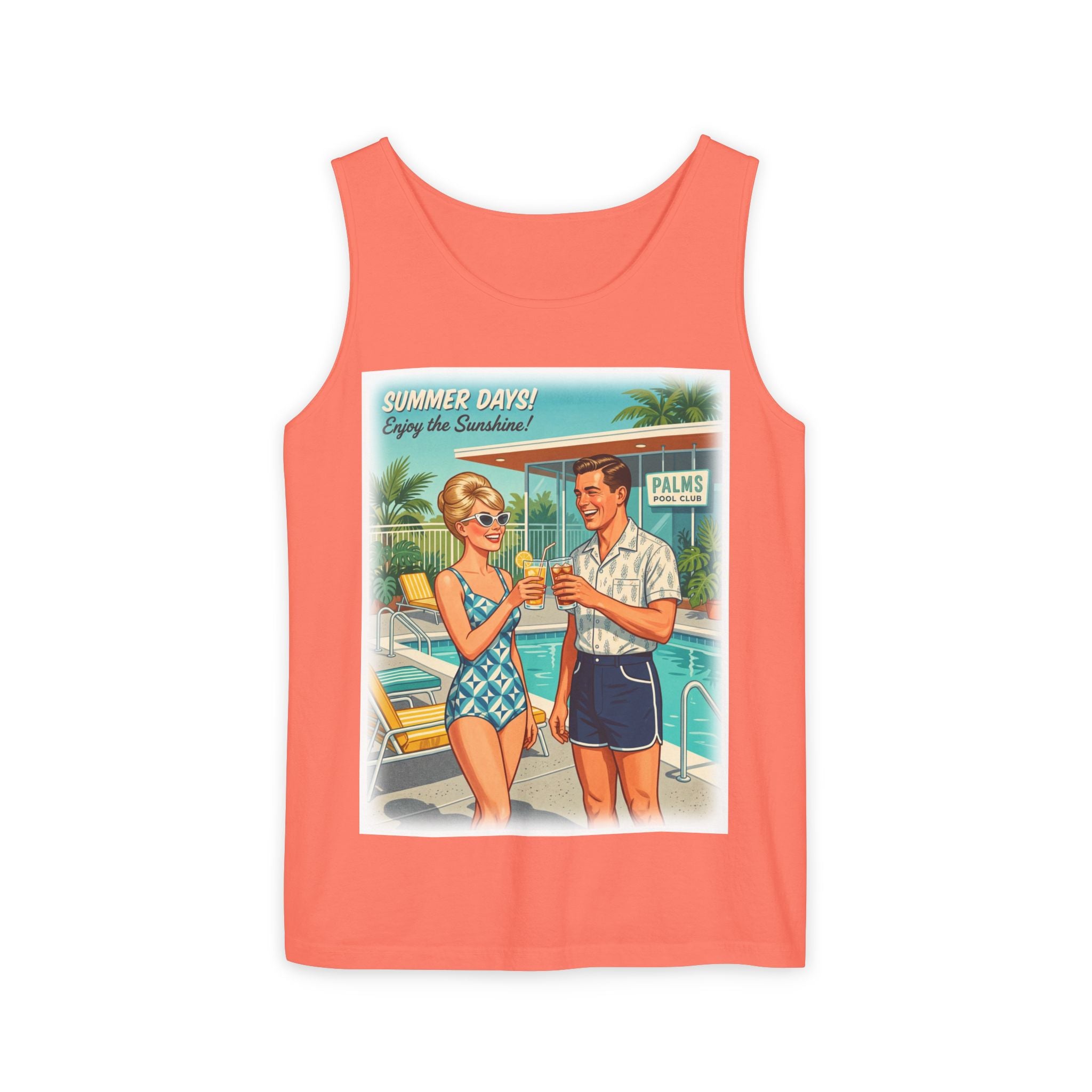 Unisex Retro 'Summer Days' Pool Party Cotton Tank Top
