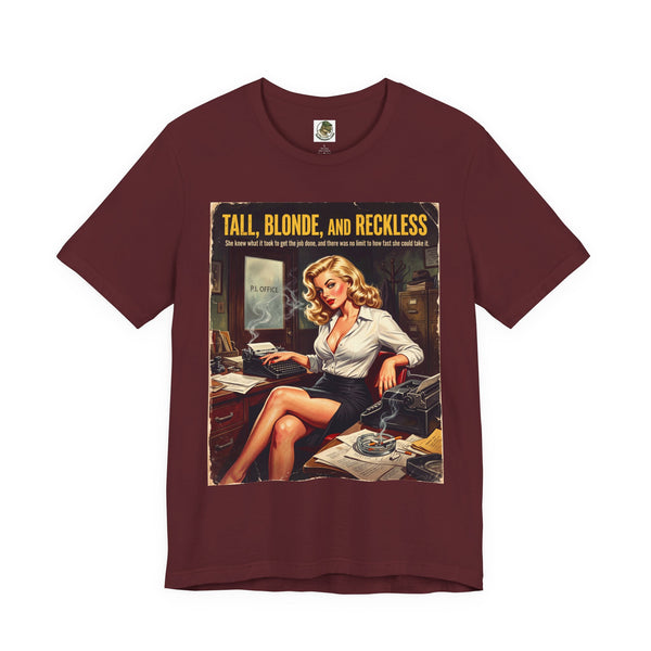 Vintage Fifties Pulp Novel 'Tall, Blonde, and Reckless' Graphic Tee