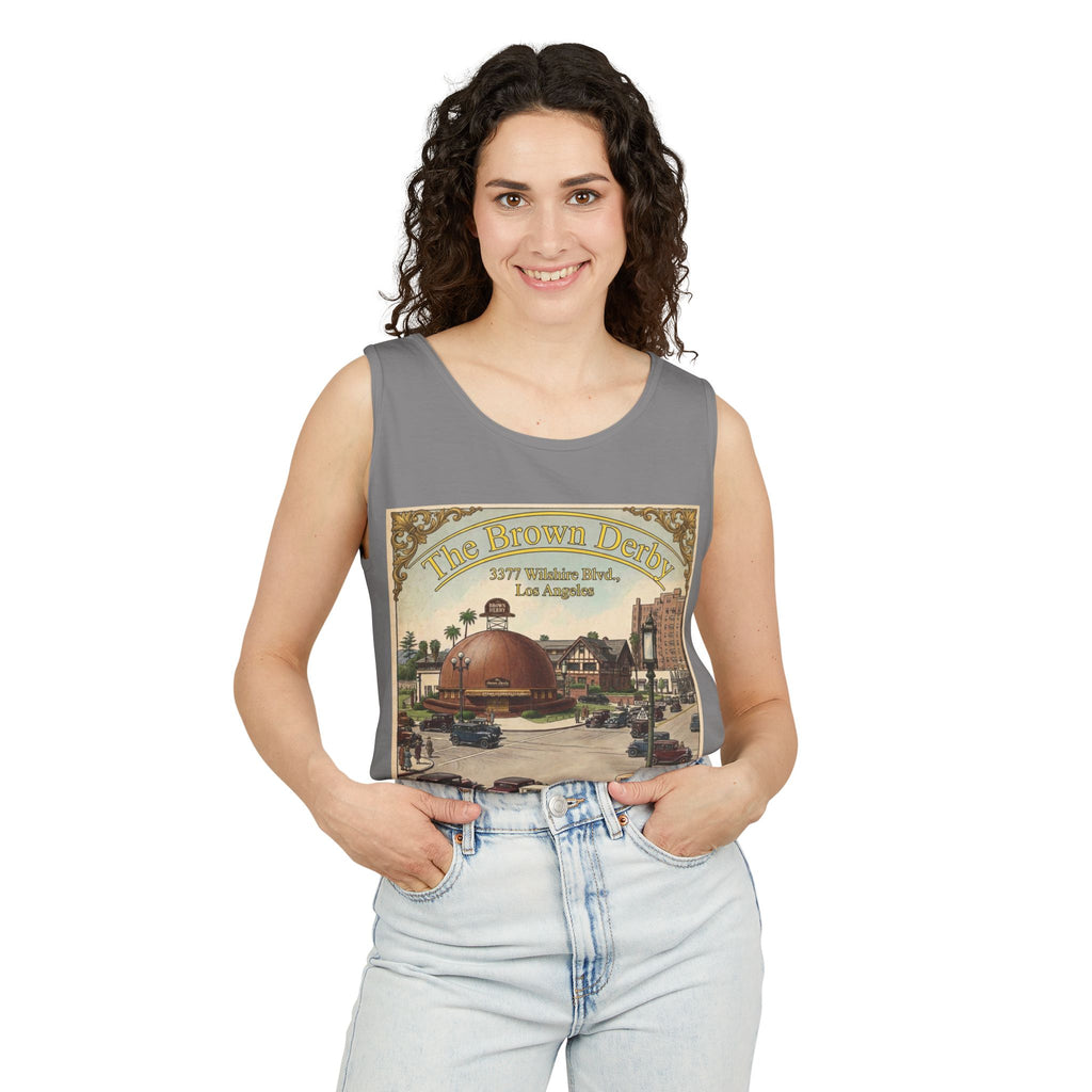 Vintage Brown Derby Los Angeles Tank Top – Retro Travel Poster
