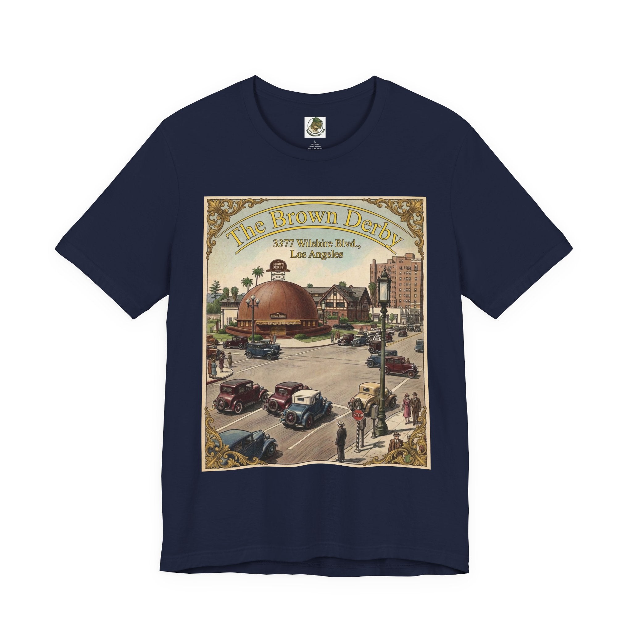 Vintage Brown Derby Restaurant Tee — Retro Restaurant Poster