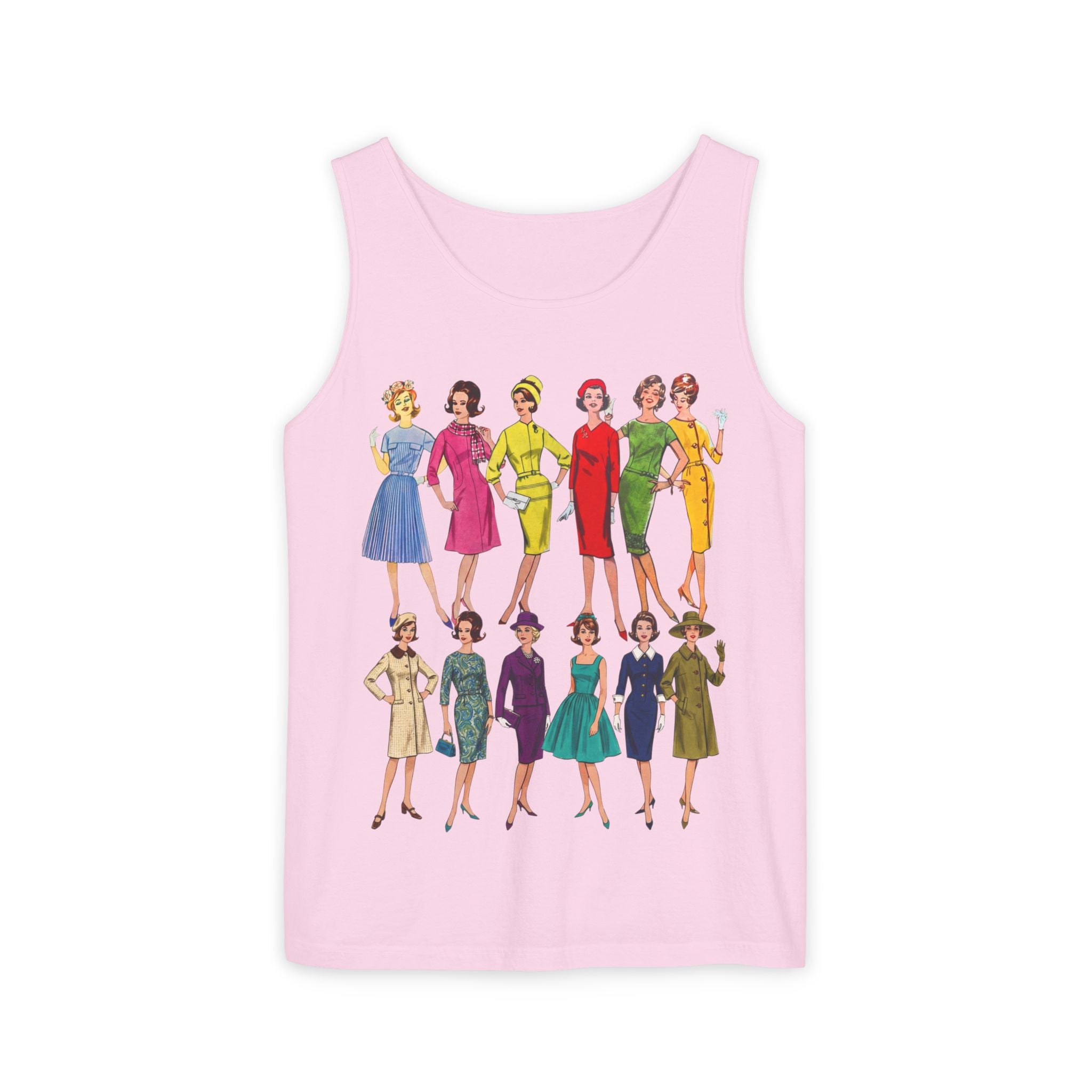 Unisex 'Sixties Fashion Show' Cotton Tank Top