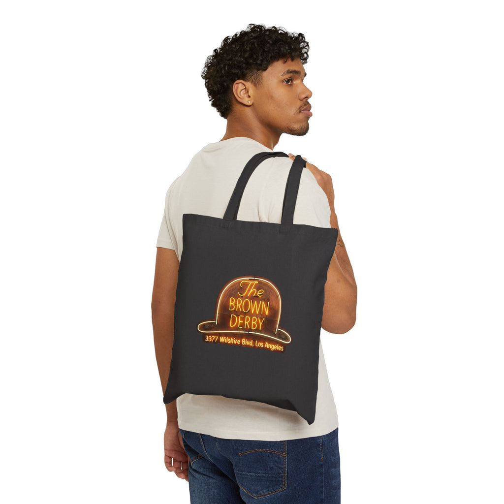 Vintage Double-Image Brown Derby Restaurant Canvas Tote Bag