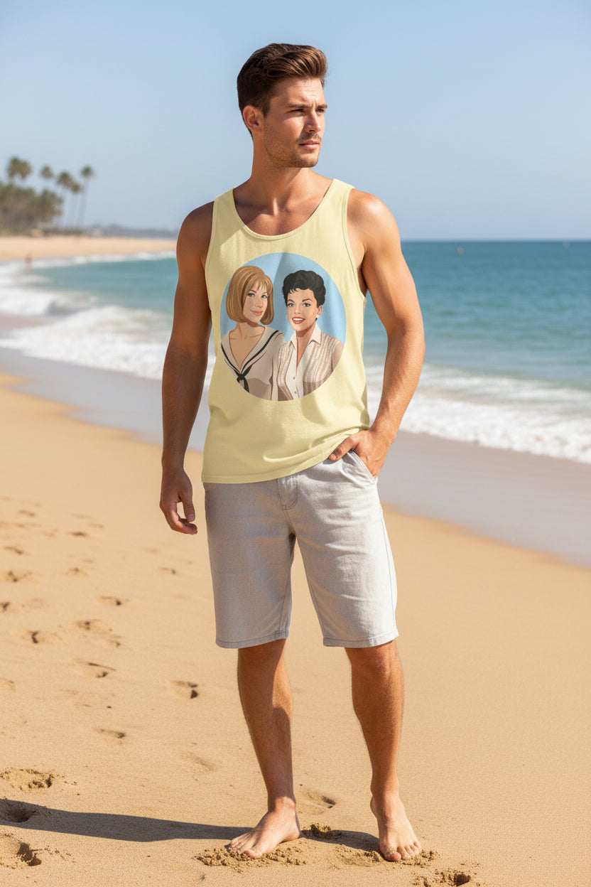 Unisex 'Happy Duet' Cotton Tank Top