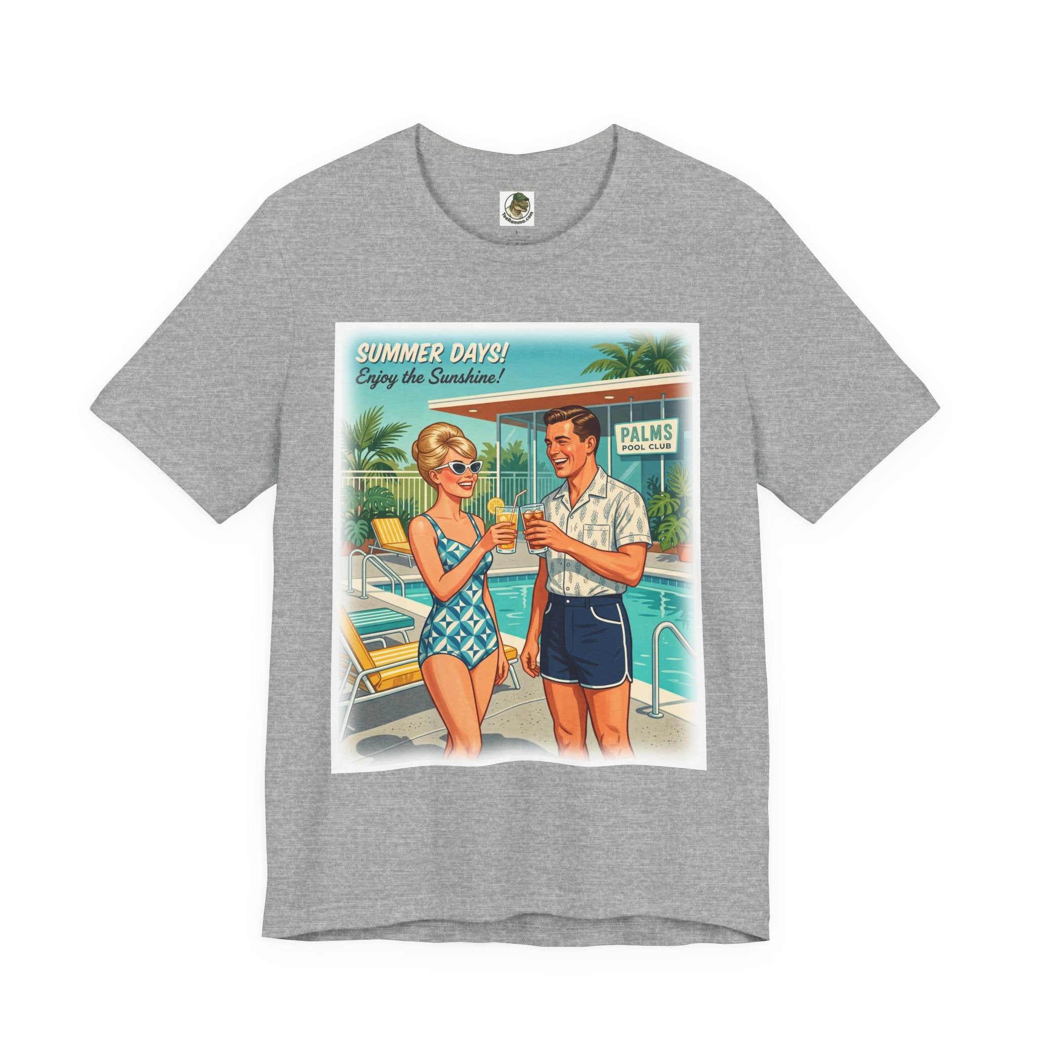 Unisex Retro 'Summer Days' Pool Party Cotton T-Shirt