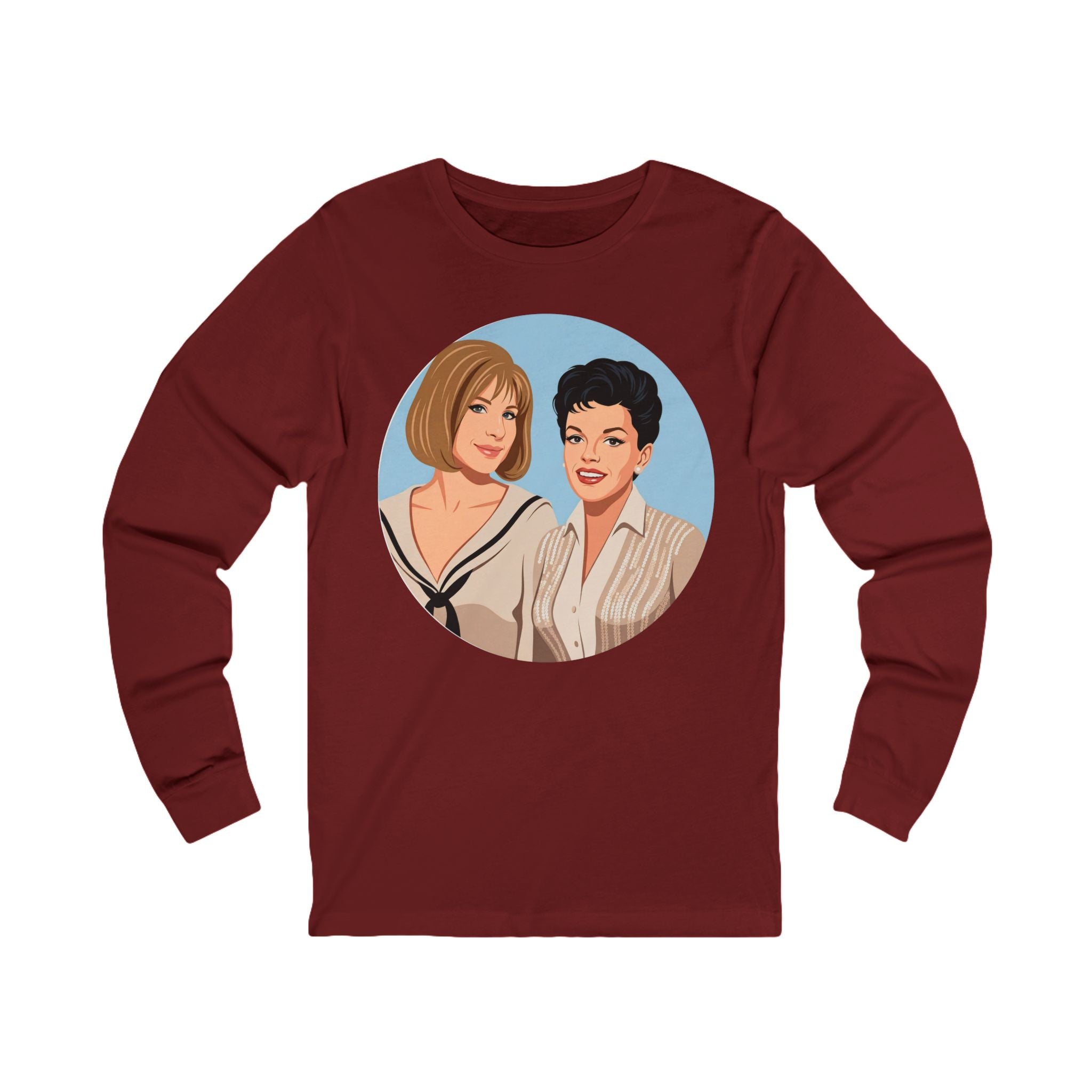Unisex 'Happy Duet' Long Sleeve Cotton T-Shirt