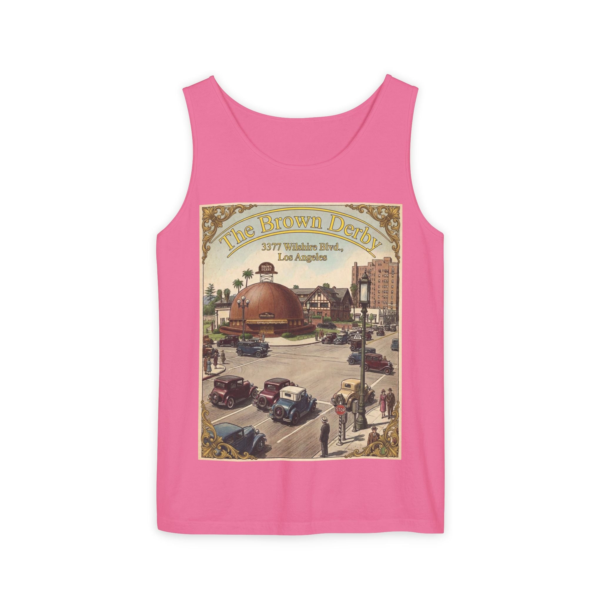 Vintage Brown Derby Los Angeles Tank Top – Retro Travel Poster