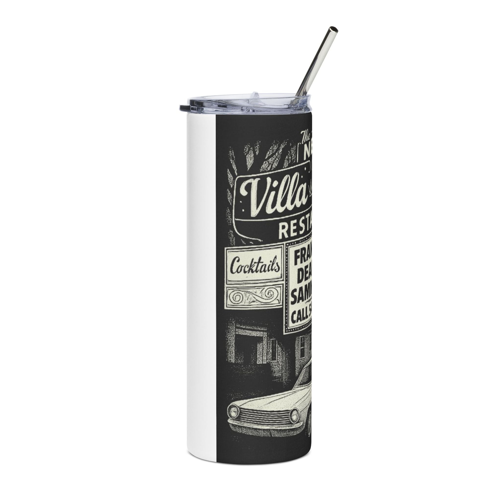 Vintage 'Villa Venice Restaurant' 20oz Stainless Steel Tumbler