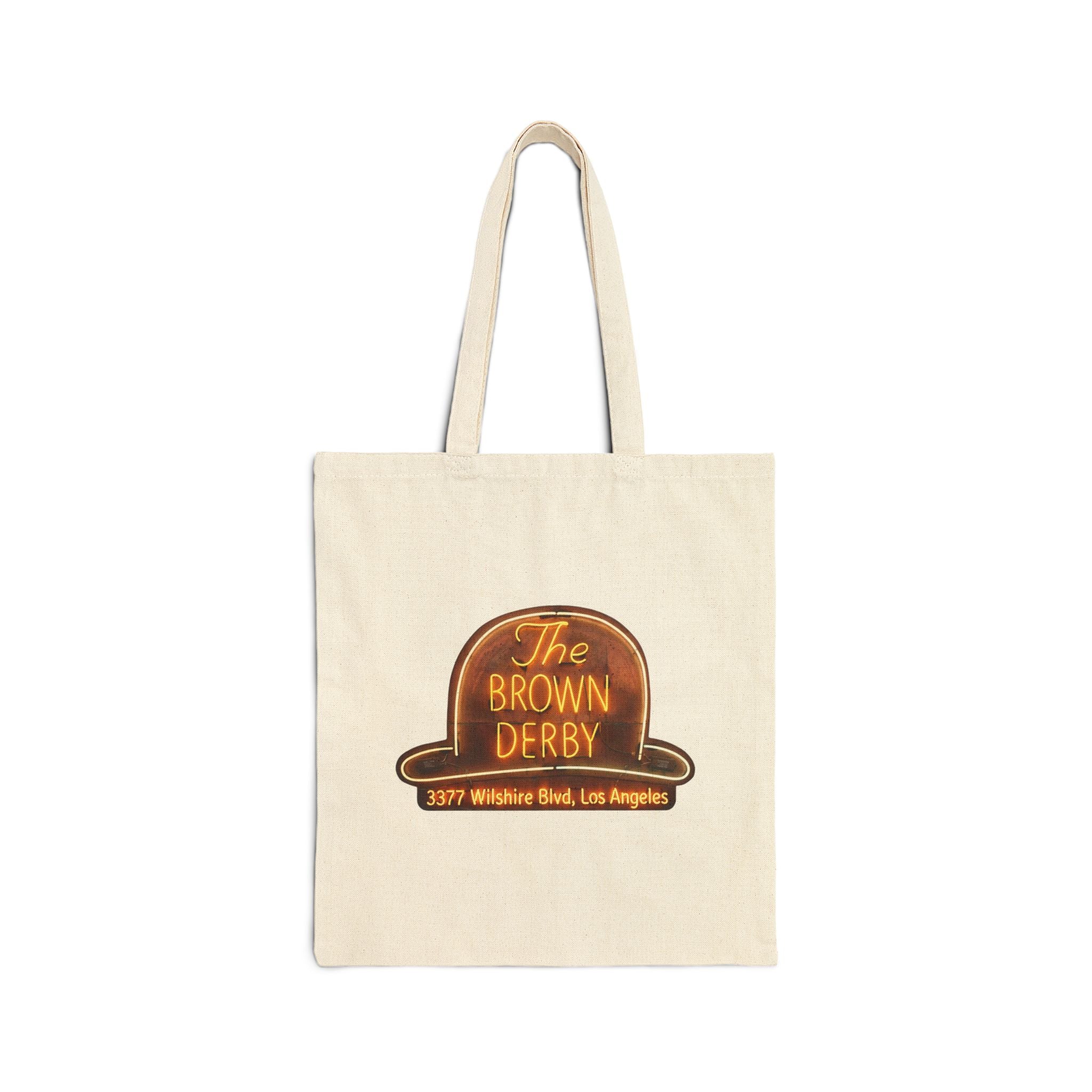 Vintage Double-Image Brown Derby Restaurant Canvas Tote Bag