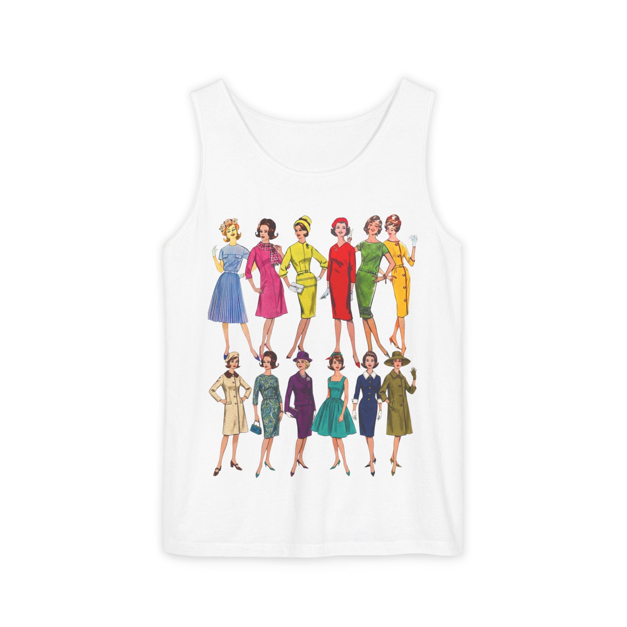 Unisex 'Sixties Fashion Show' Cotton Tank Top