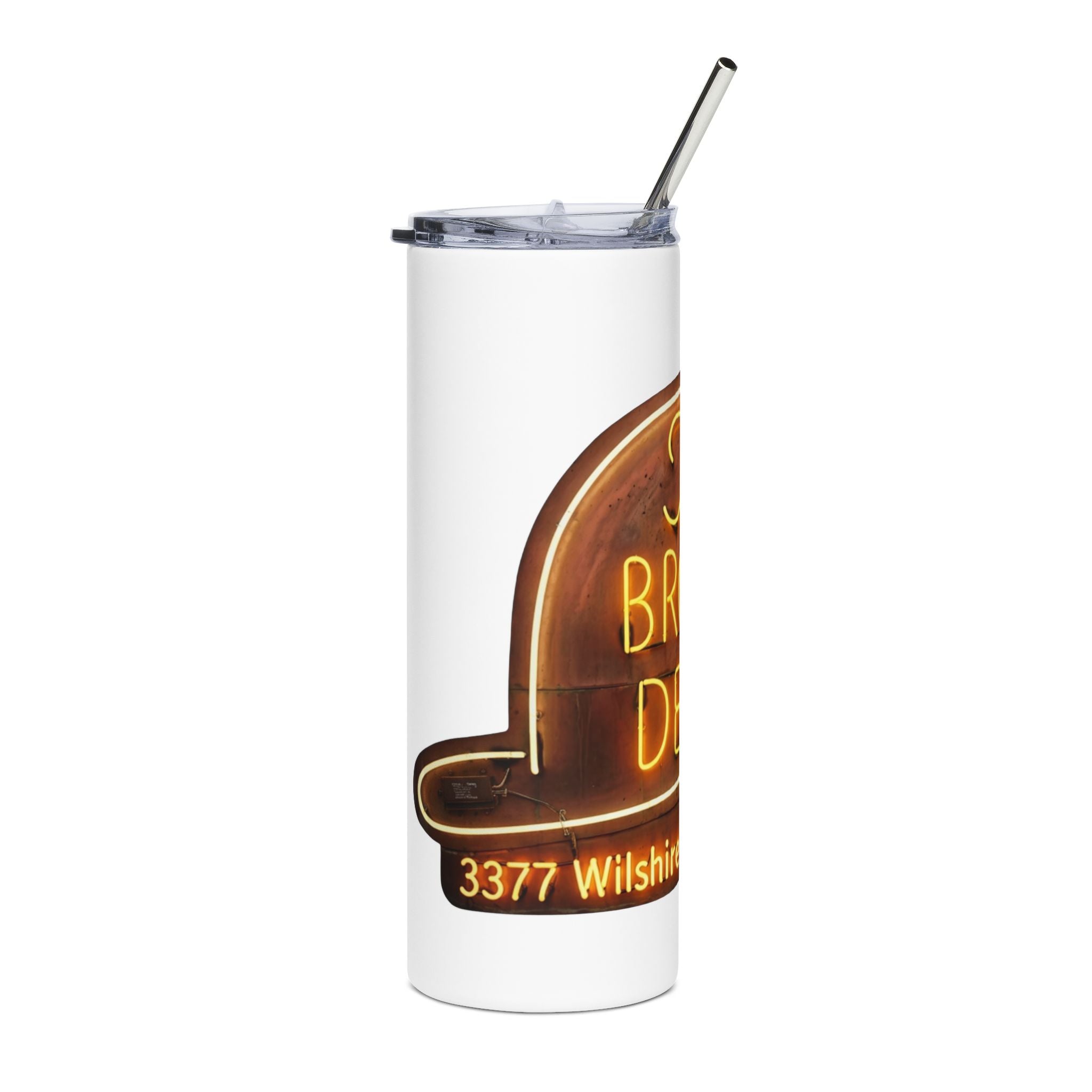 Unisex Vintage Brown Derby Neon Restaurant Stainless ST-Shirtl Travel Cup — 20oz