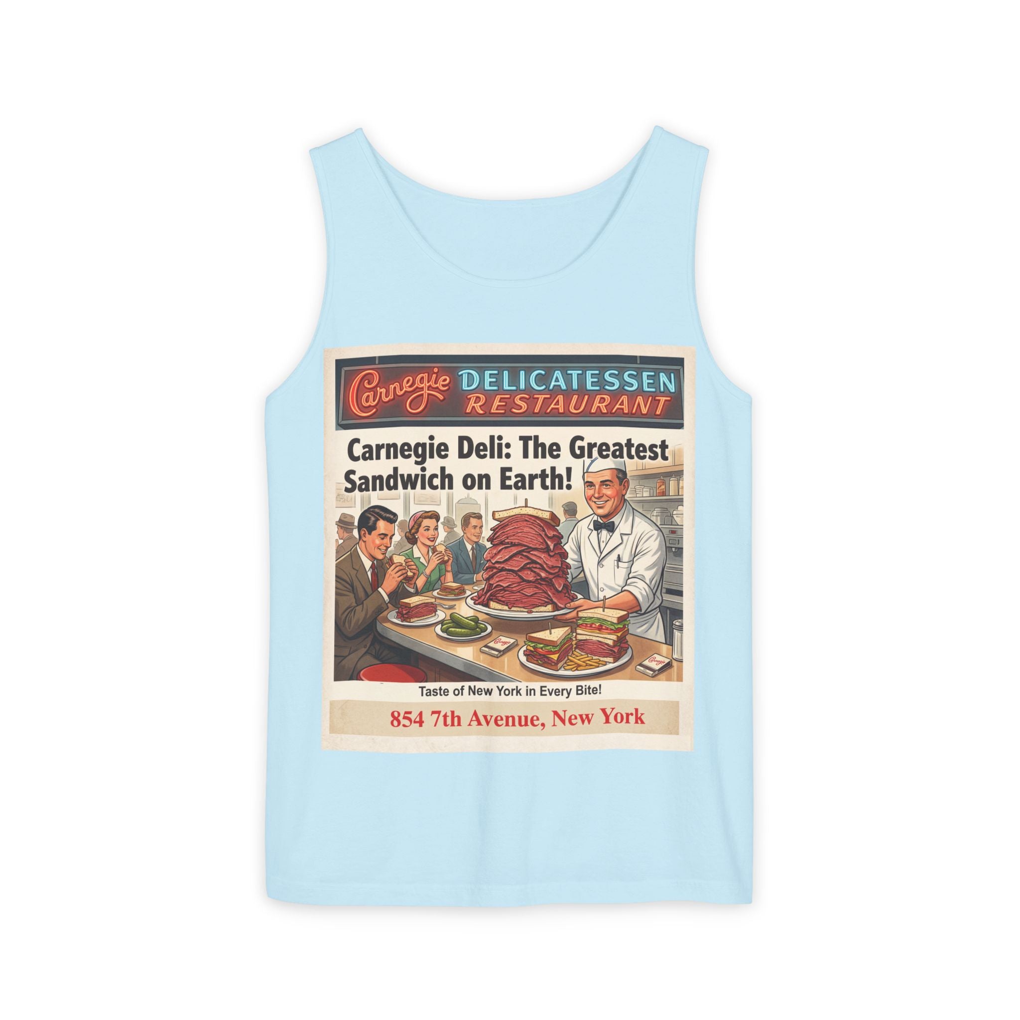 Vintage Carnegie Deli Tank Top -- Retro Advertisement Design