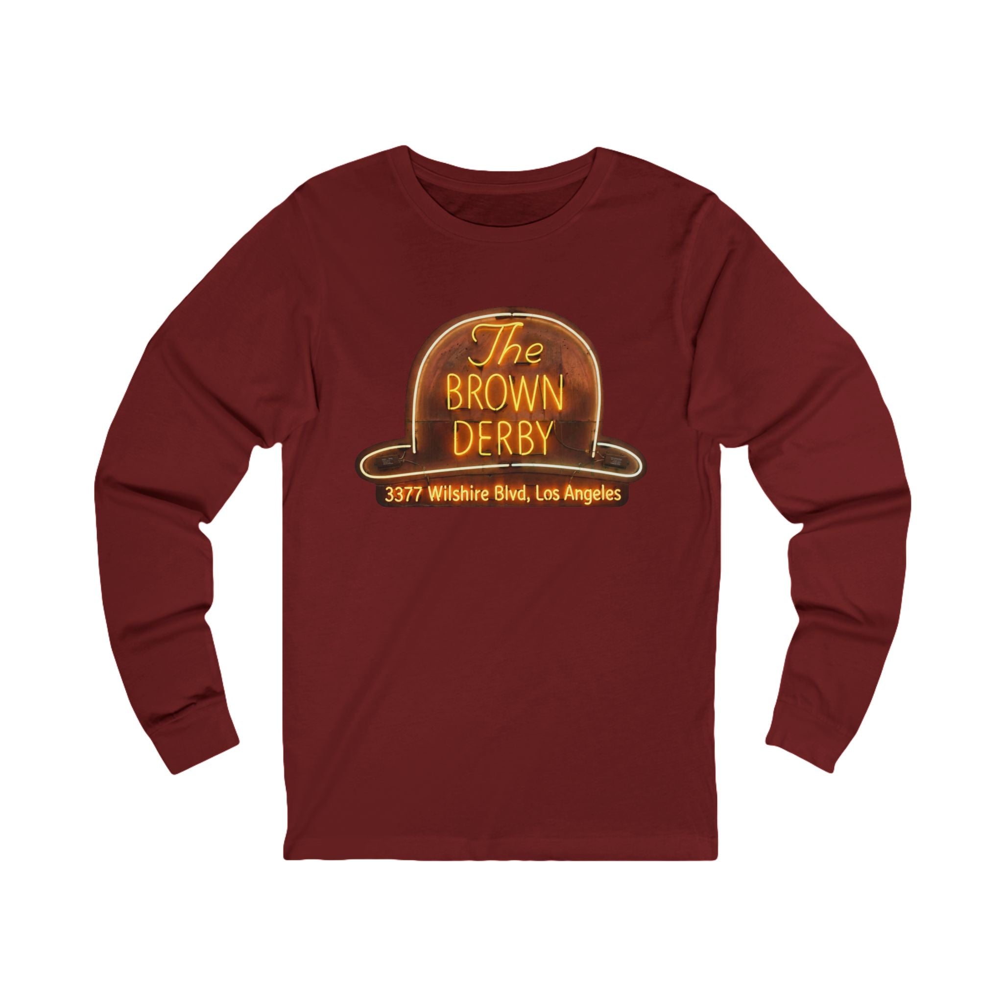 Vintage Brown Derby Sign Long Sleeve Tee -- Retro Neon Sign