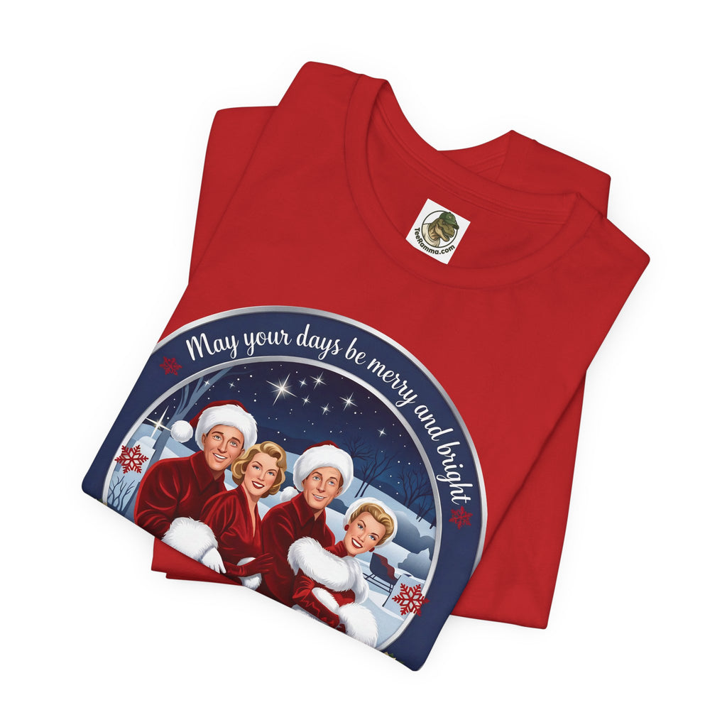 Vintage 'Merry and Bright' Christmas T-Shirt