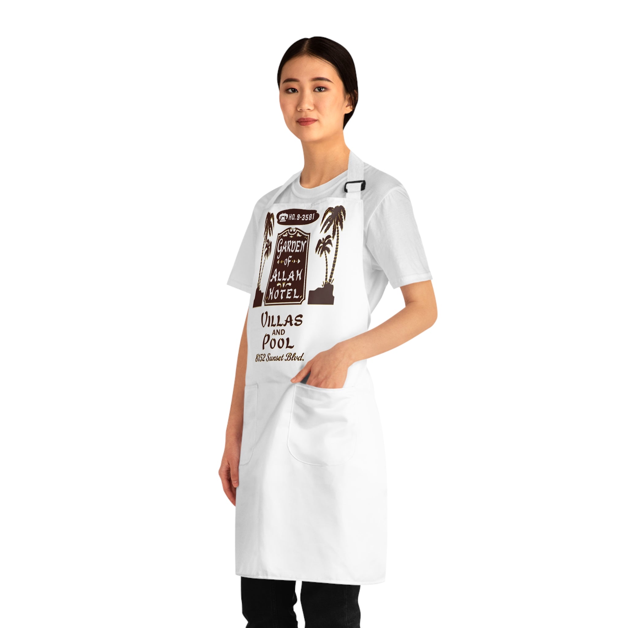 Vintage Garden of Allah Hotel Graphic Apron