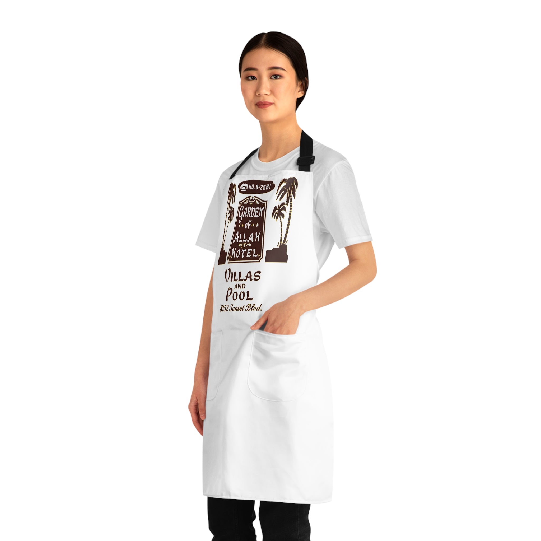 Vintage Garden of Allah Hotel Graphic Apron