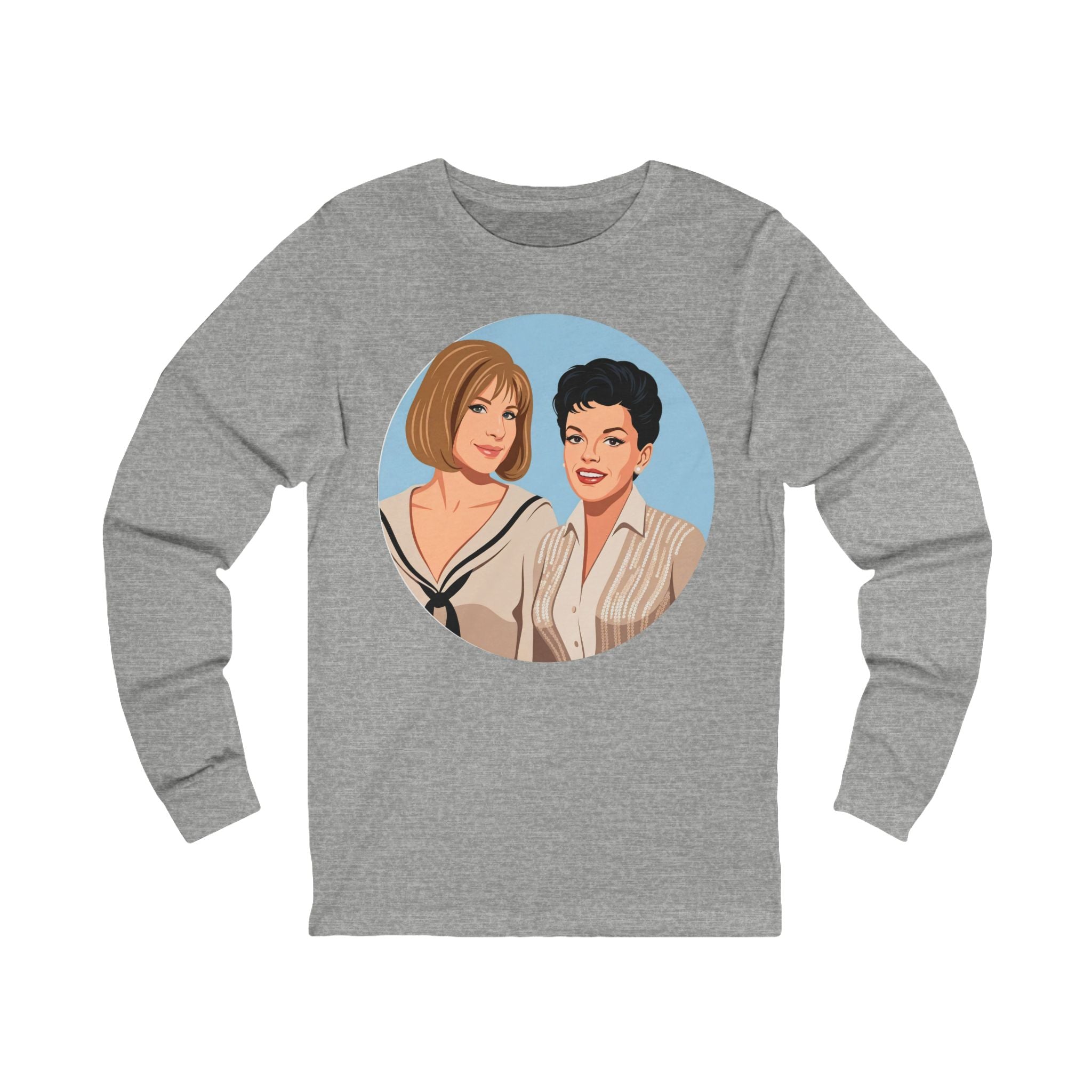 Unisex 'Happy Duet' Long Sleeve Cotton T-Shirt