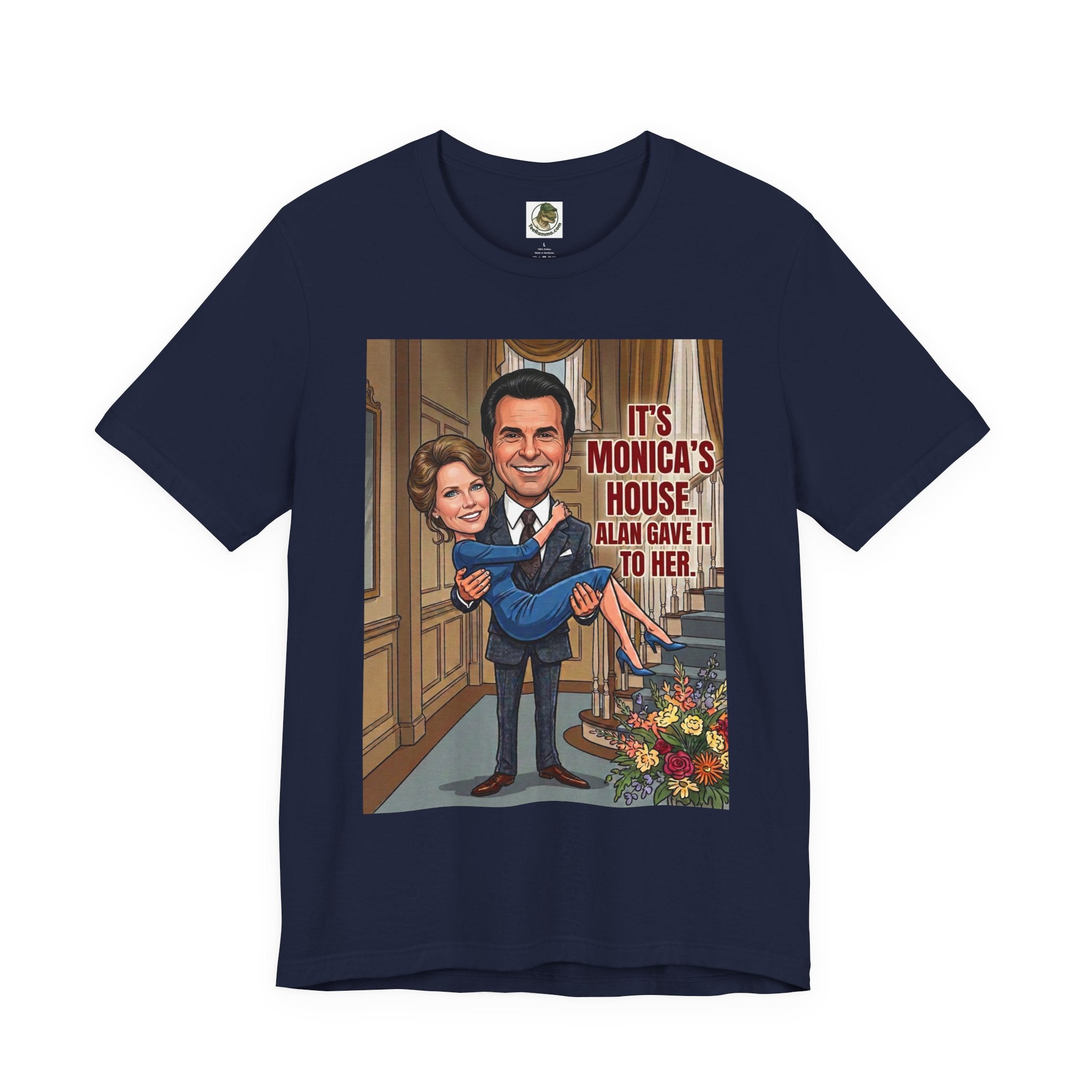 Vintage "It's Monica's House" Retro Caricature Cotton T-Shirt