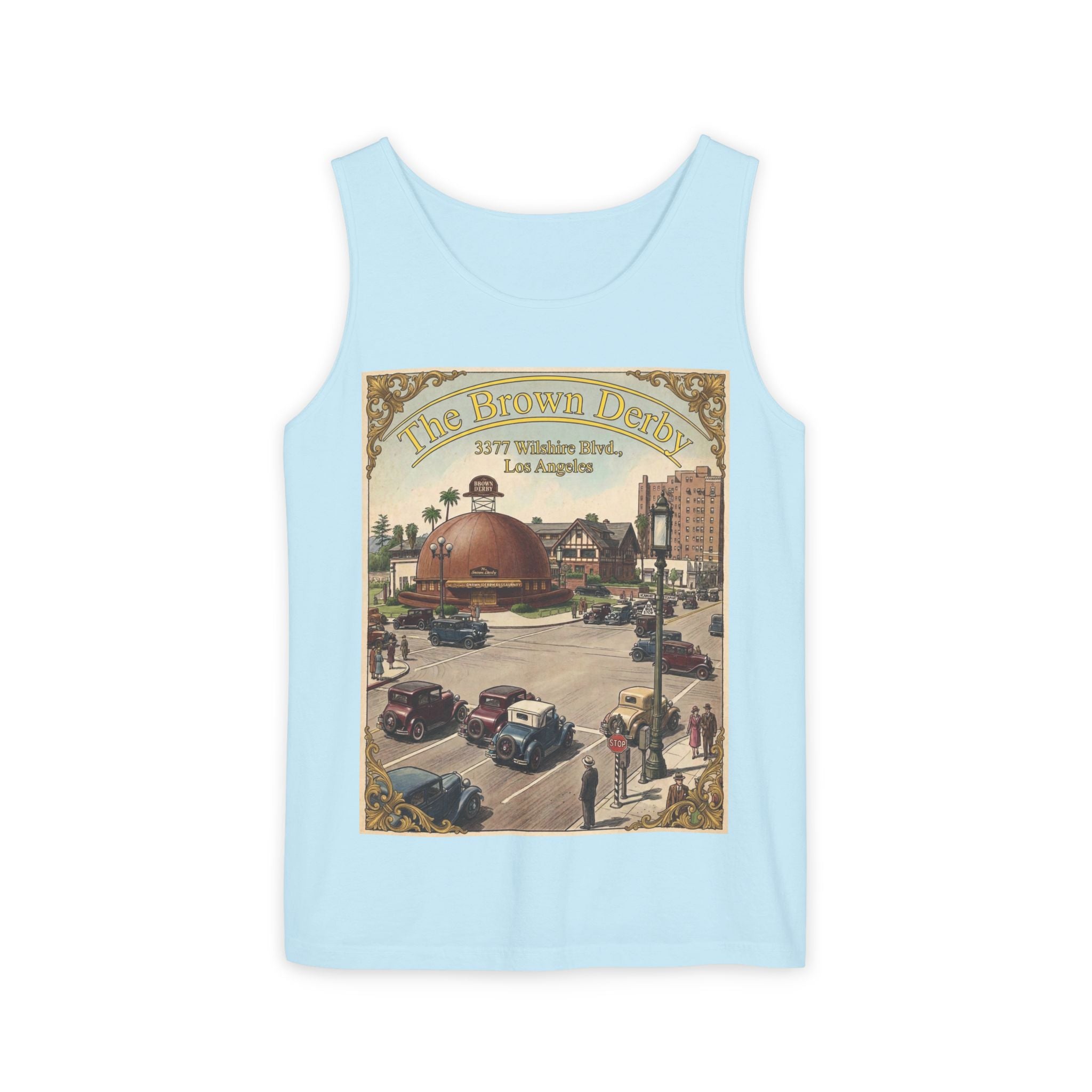 Vintage Brown Derby Los Angeles Tank Top – Retro Travel Poster