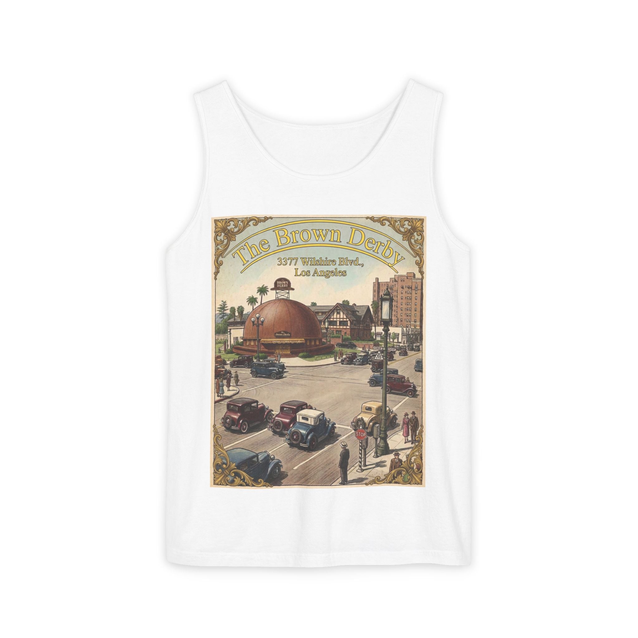 Vintage Brown Derby Los Angeles Tank Top – Retro Travel Poster