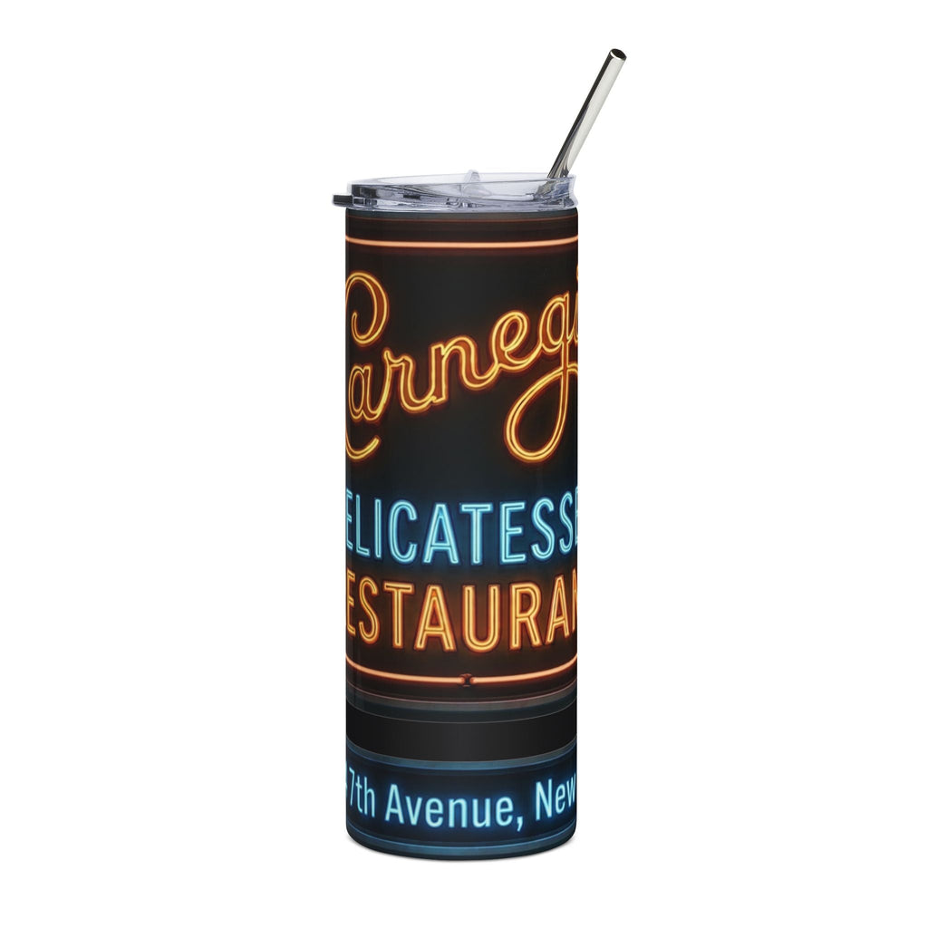 Vintage Carnegie Deli 20oz Stainless Tumbler -- Retro Neon Sign