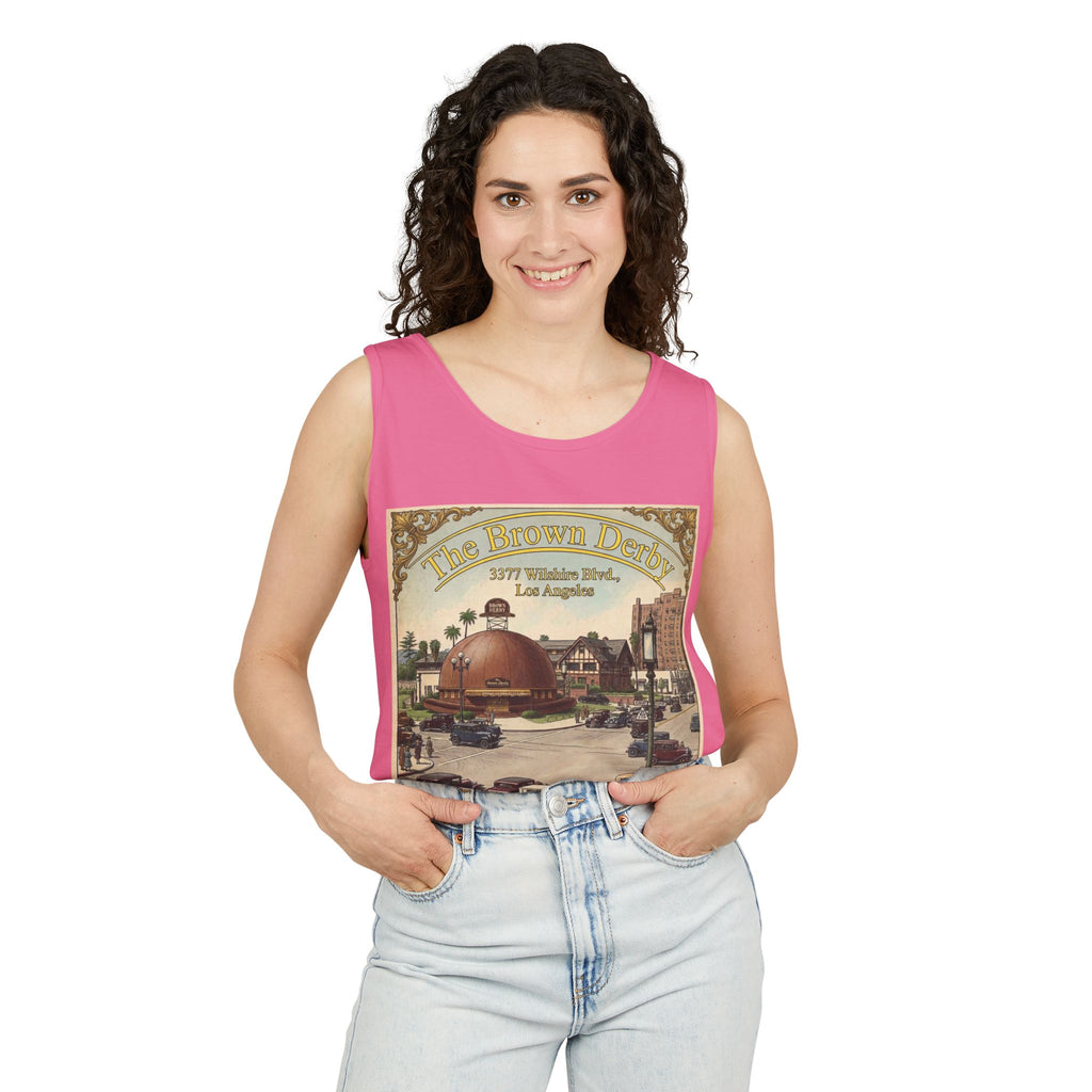 Vintage Brown Derby Los Angeles Tank Top – Retro Travel Poster
