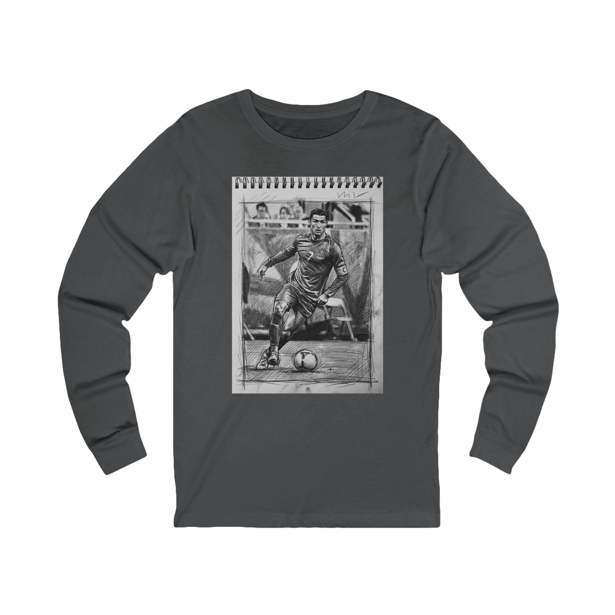 Unisex "CR7" Sketchbook Long Sleeve Cotton T-Shirt