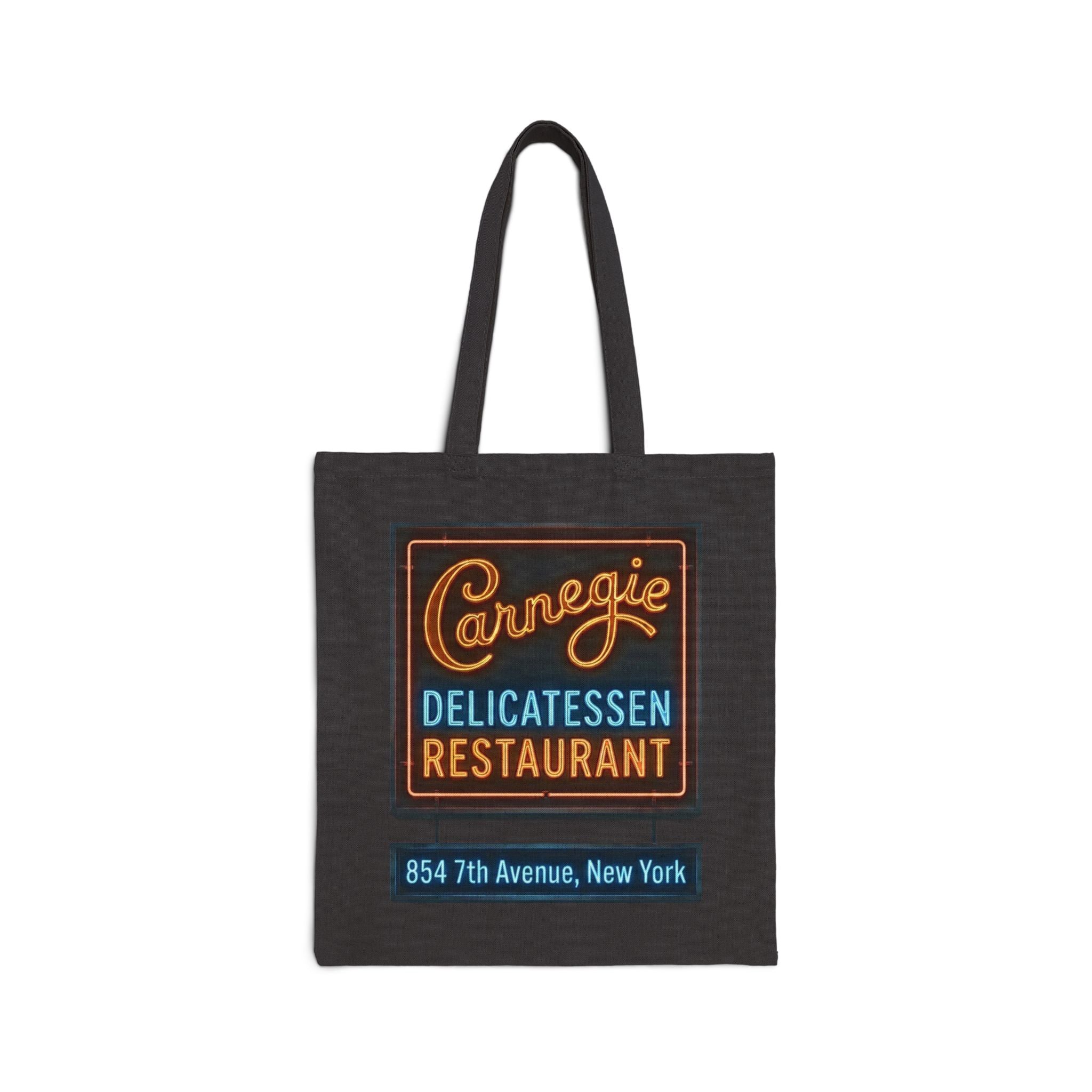 Vintage Carnegie Deli Canvas Tote -- Retro Neon Sign