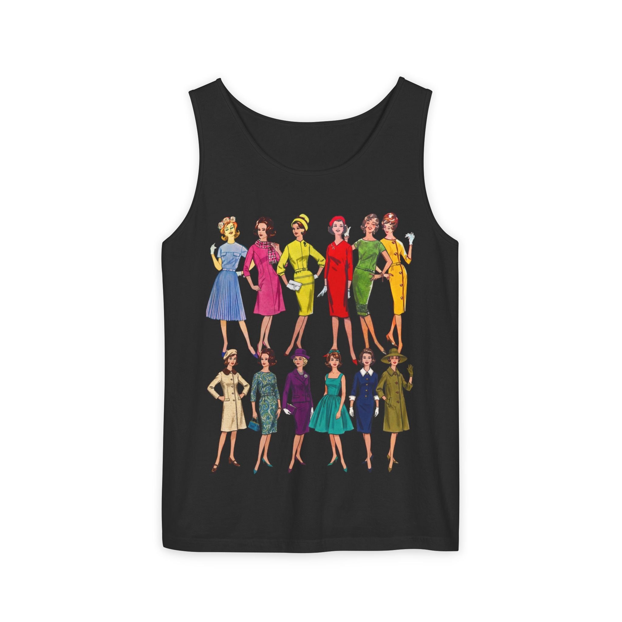 Unisex 'Sixties Fashion Show' Cotton Tank Top