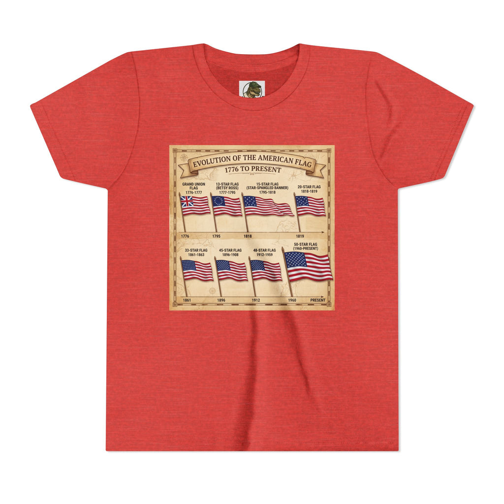 American Flag Timeline Youth Tee