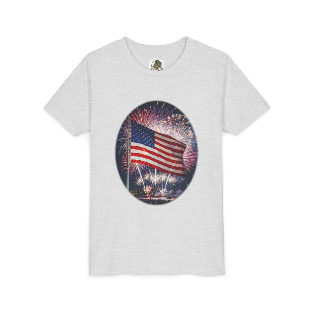 American Flag Fireworks Youth Tee