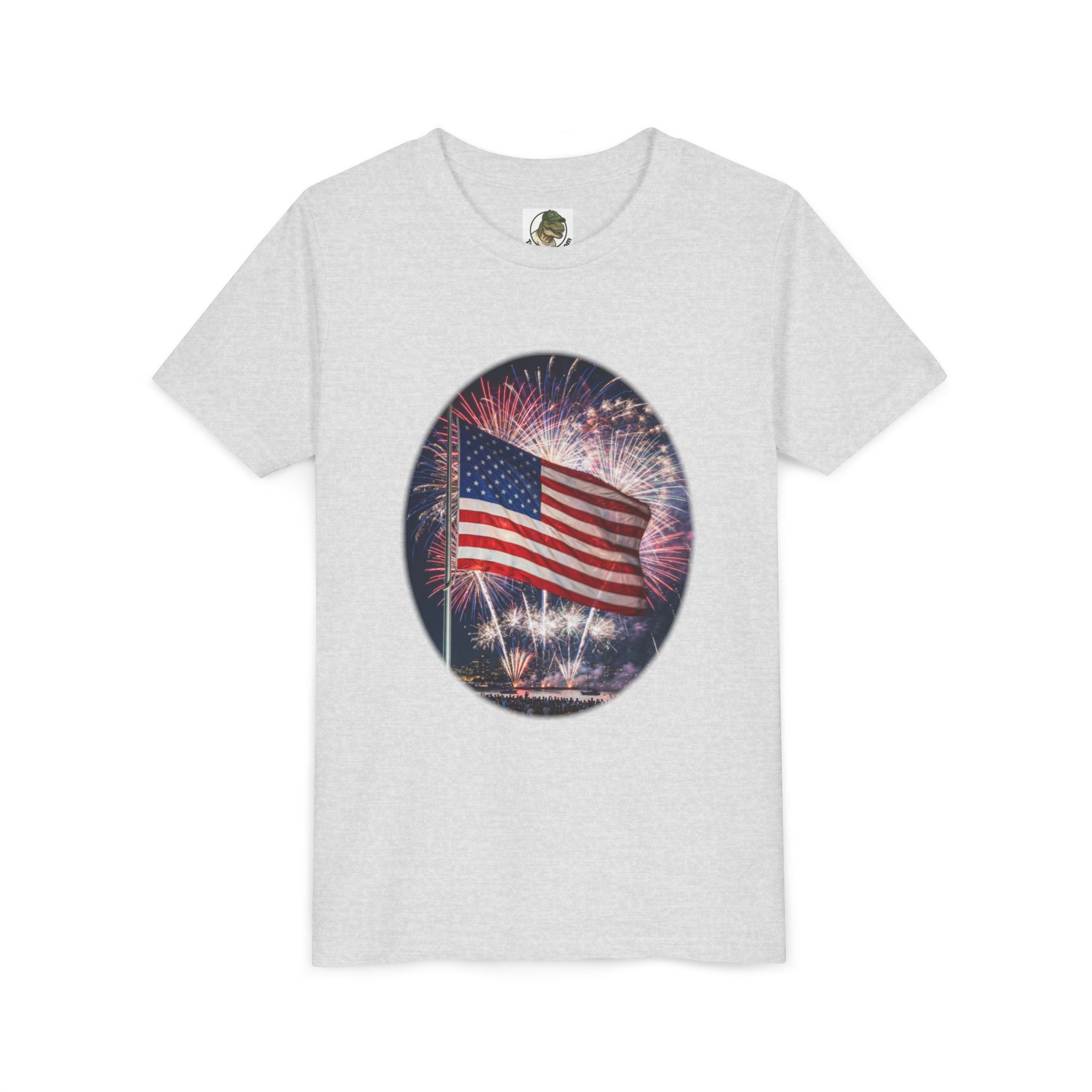 American Flag Fireworks Youth Tee