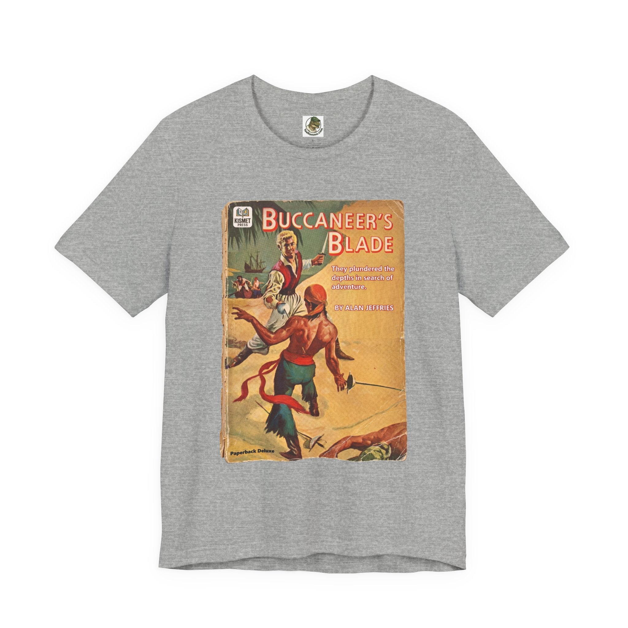 Vintage Fifties Pulp Novel 'Buccaneer’s Blade' Graphic Pirate Tee