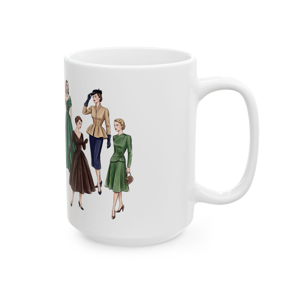 Vintage Ladies Fashion 'New Look' Graphic Ceramic Mug  (15oz)