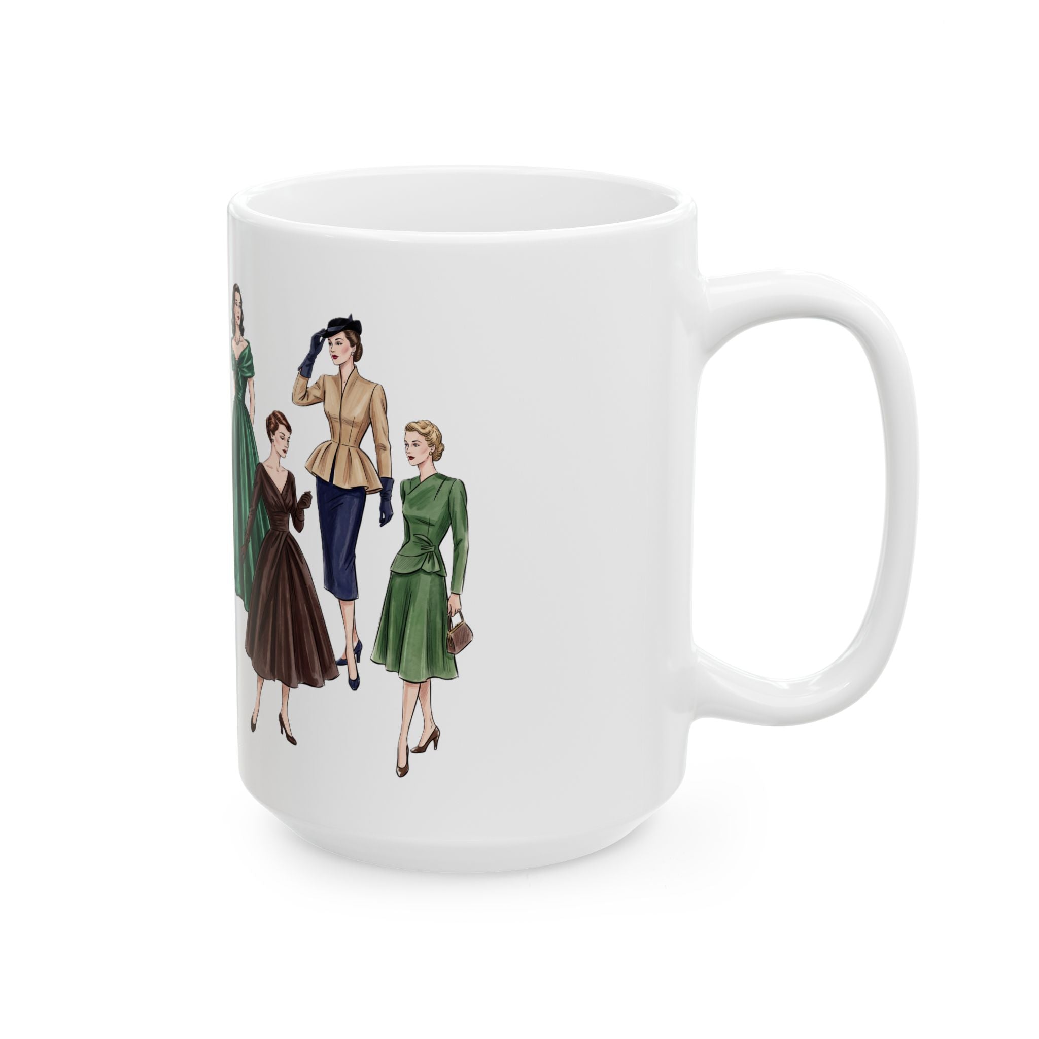 Vintage Ladies Fashion 'New Look' Graphic Ceramic Mug  (15oz)